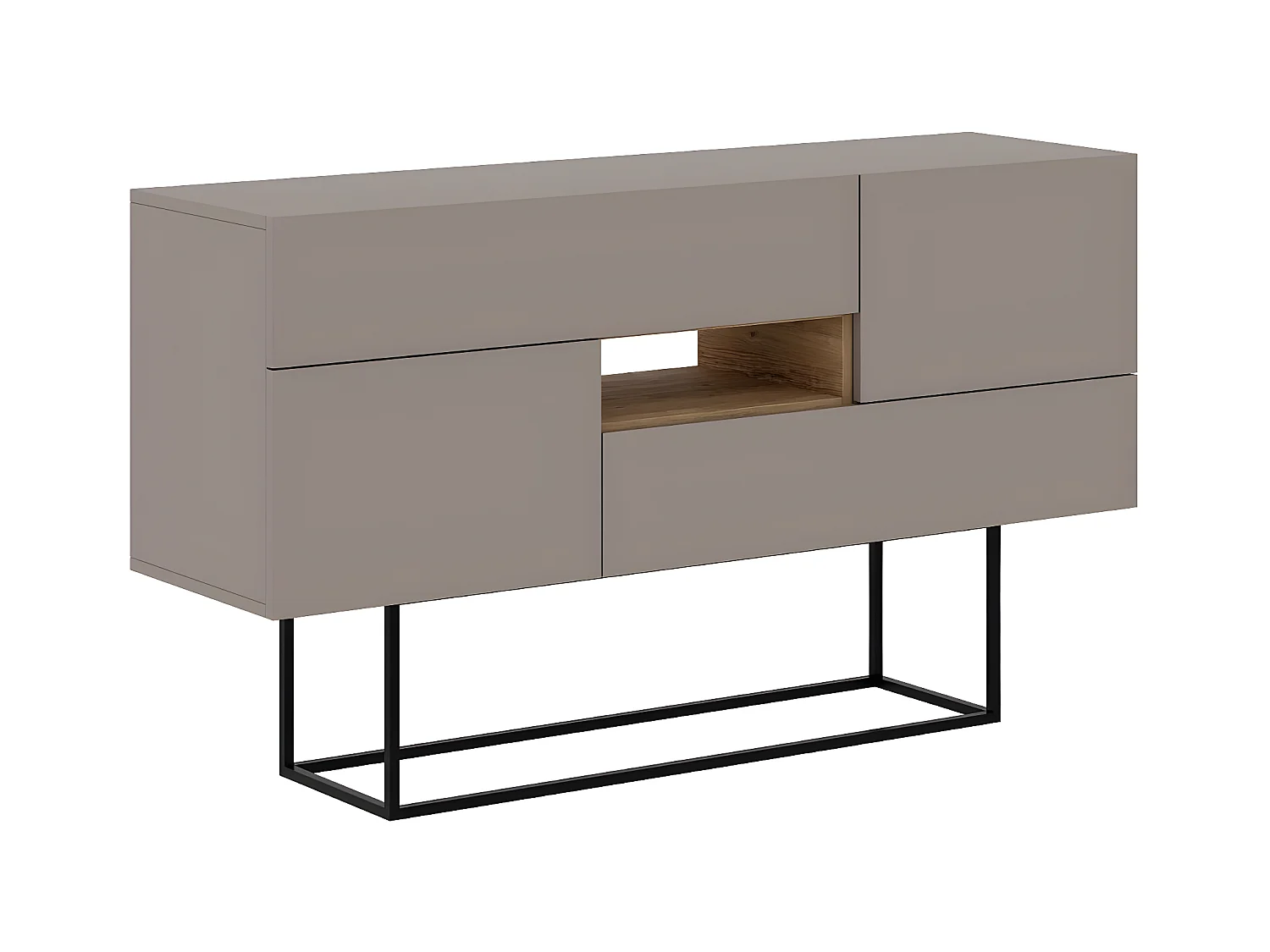 Buffet 2 Portes 2 Tiroirs 1 Niche L145 cm - Titan