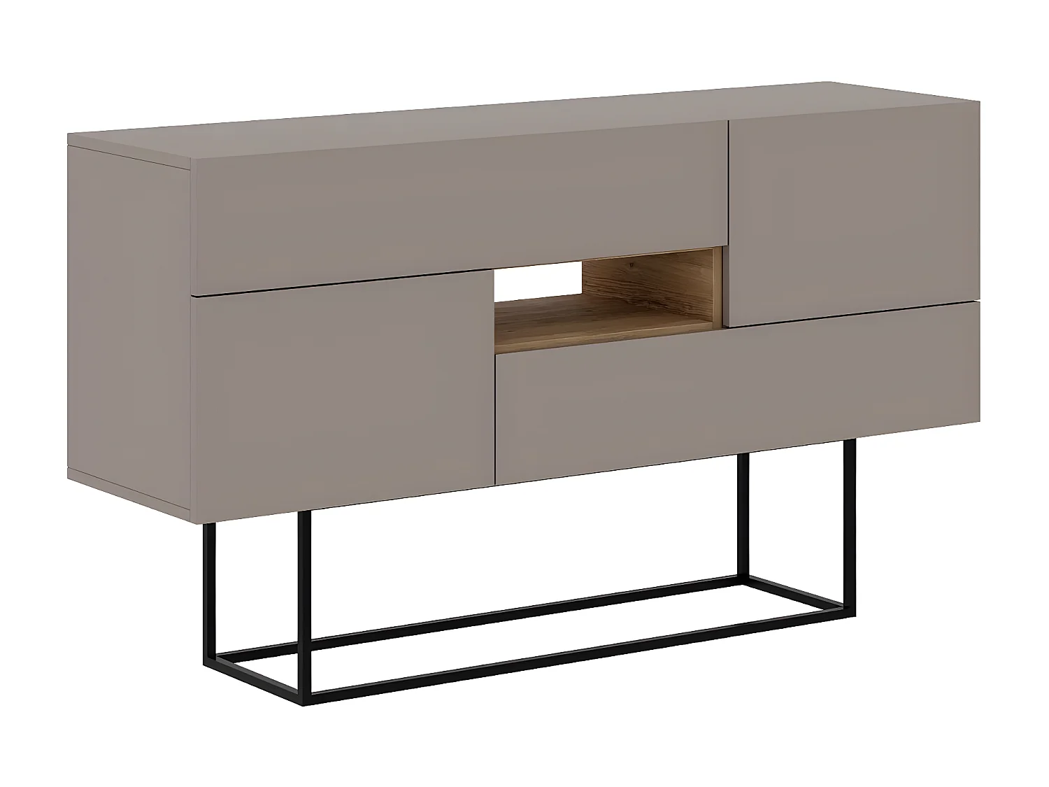 Buffet 2 Portes 2 Tiroirs 1 Niche L145 cm - Titan