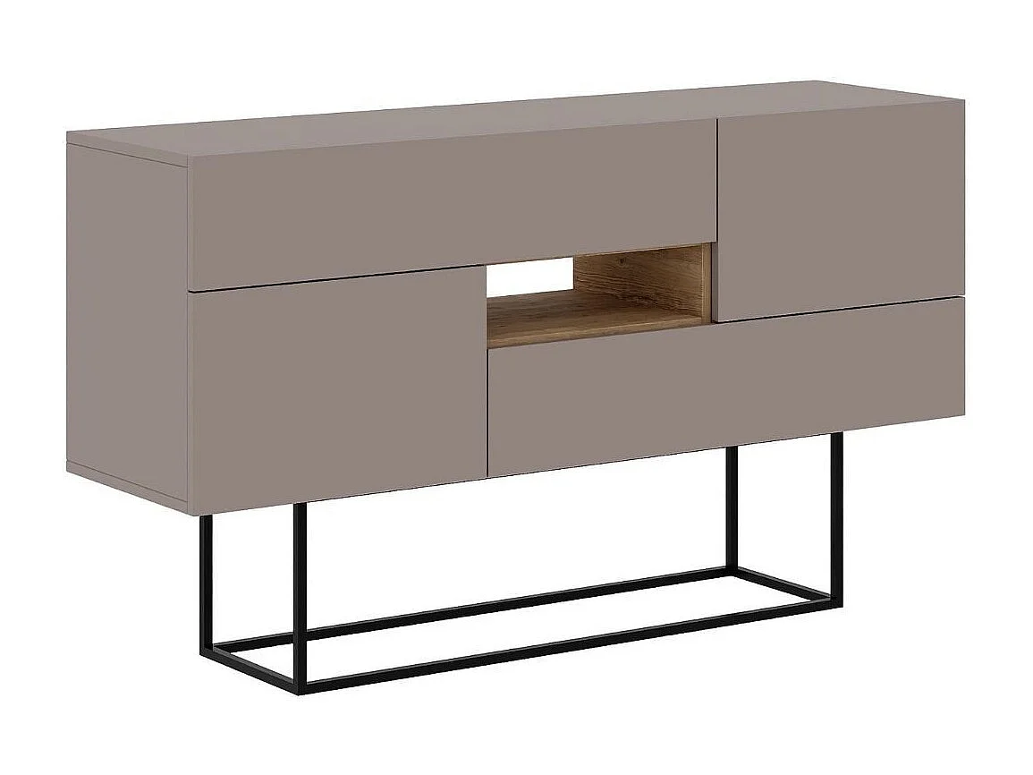 Kredens 2 drzwi 2 szuflady 1 wnęka L145 cm - Titan