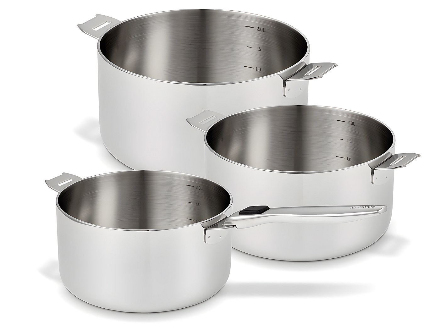 Cflagrant Set 3 Casseroles Inox 18/10 Professionnel 16-18-20cm - Triple Fond Induction