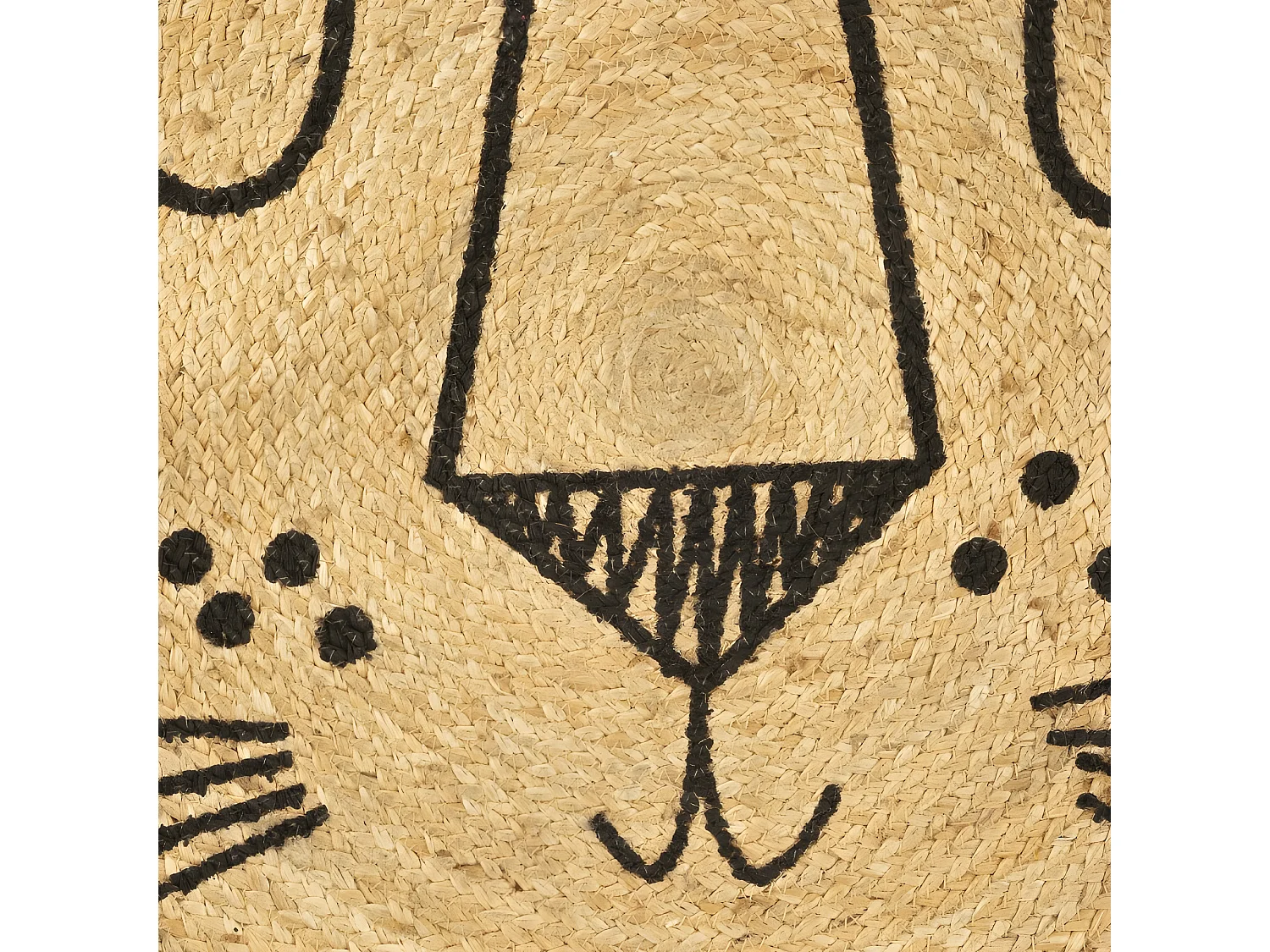 Tapis Enfant Déco en Jute "Lion" 90cm Marron