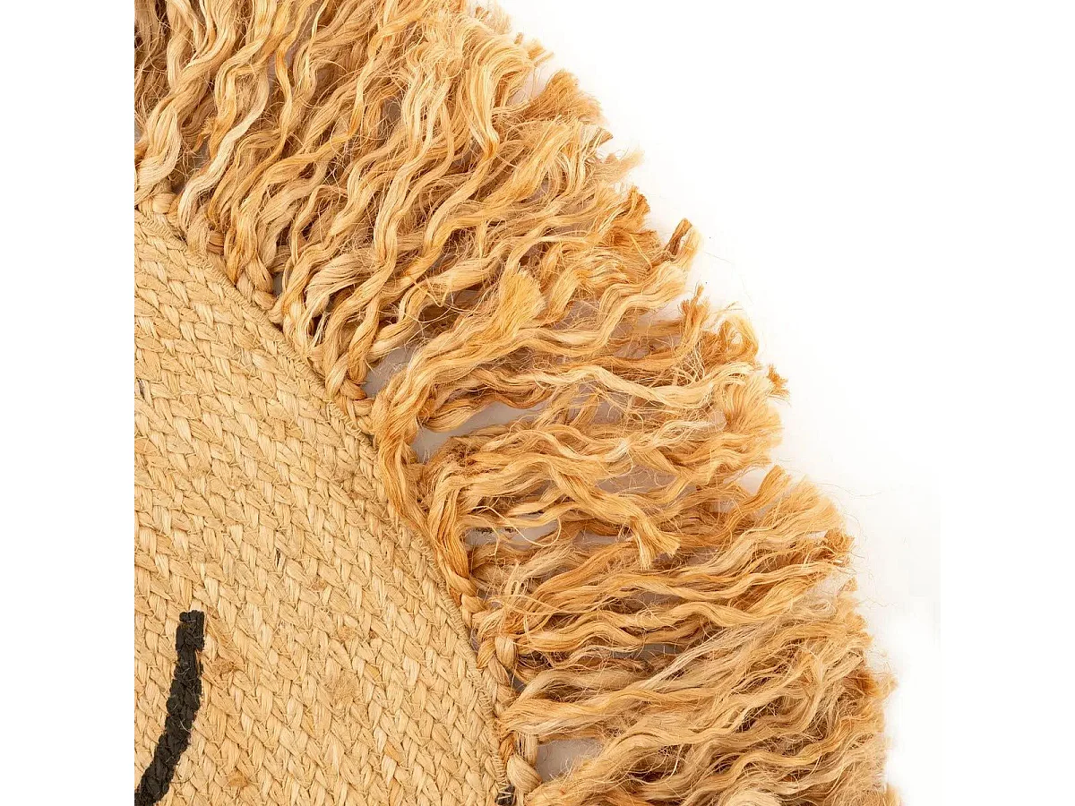 Tapis Enfant Déco en Jute "Lion" 90cm Marron