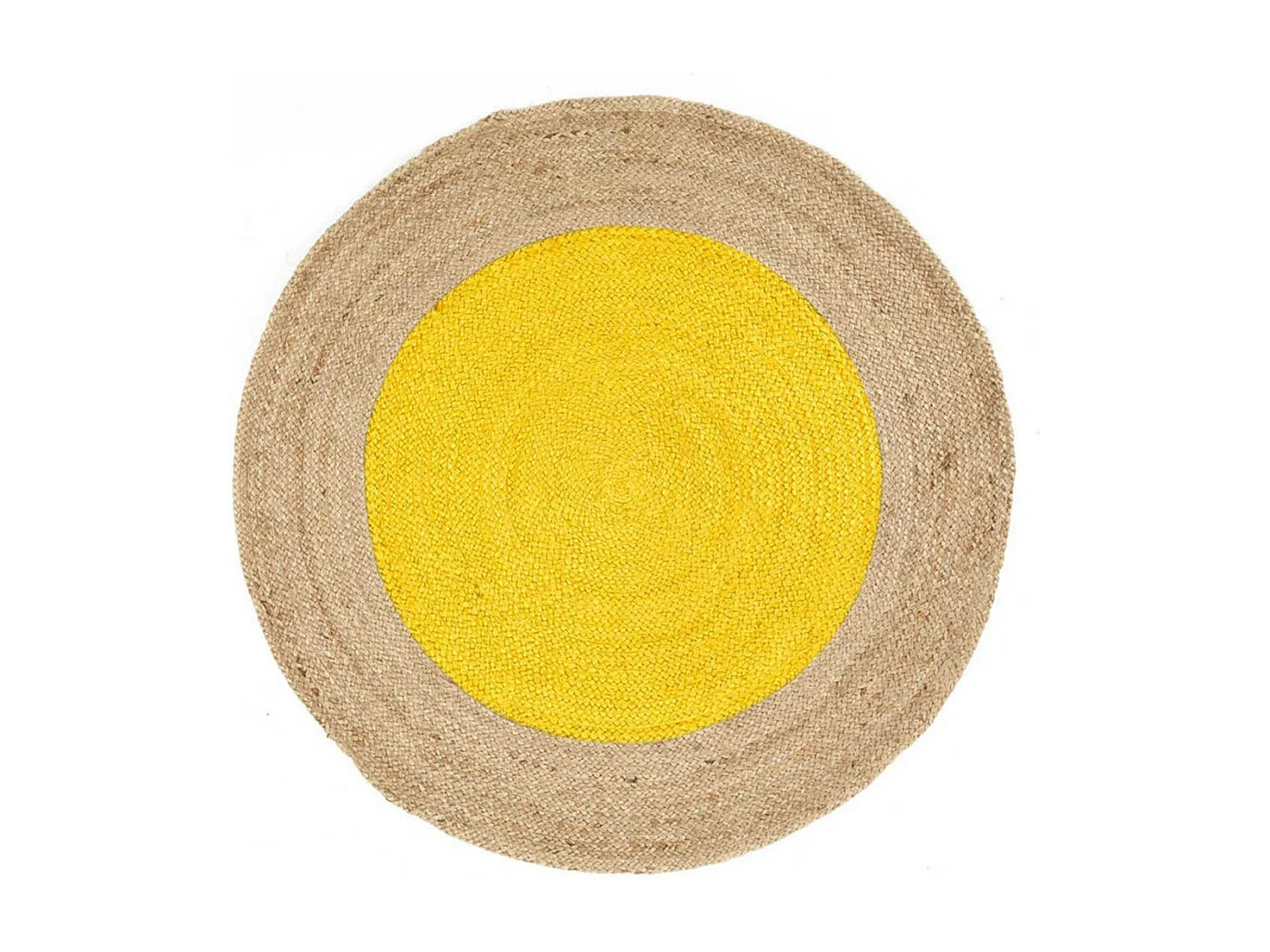 Tapis Rond en Jute "Napoli" 120cm Jaune