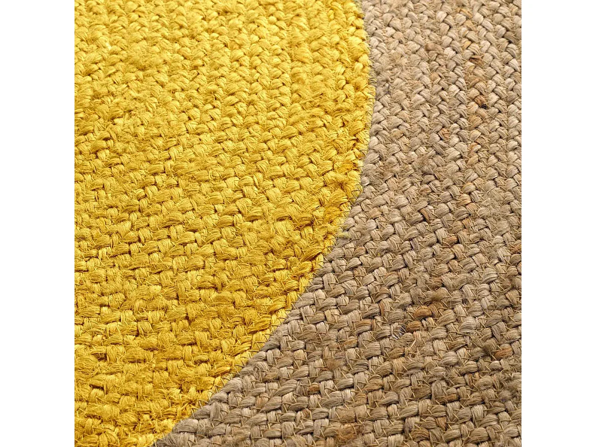 Tapis Rond en Jute "Napoli" 120cm Jaune