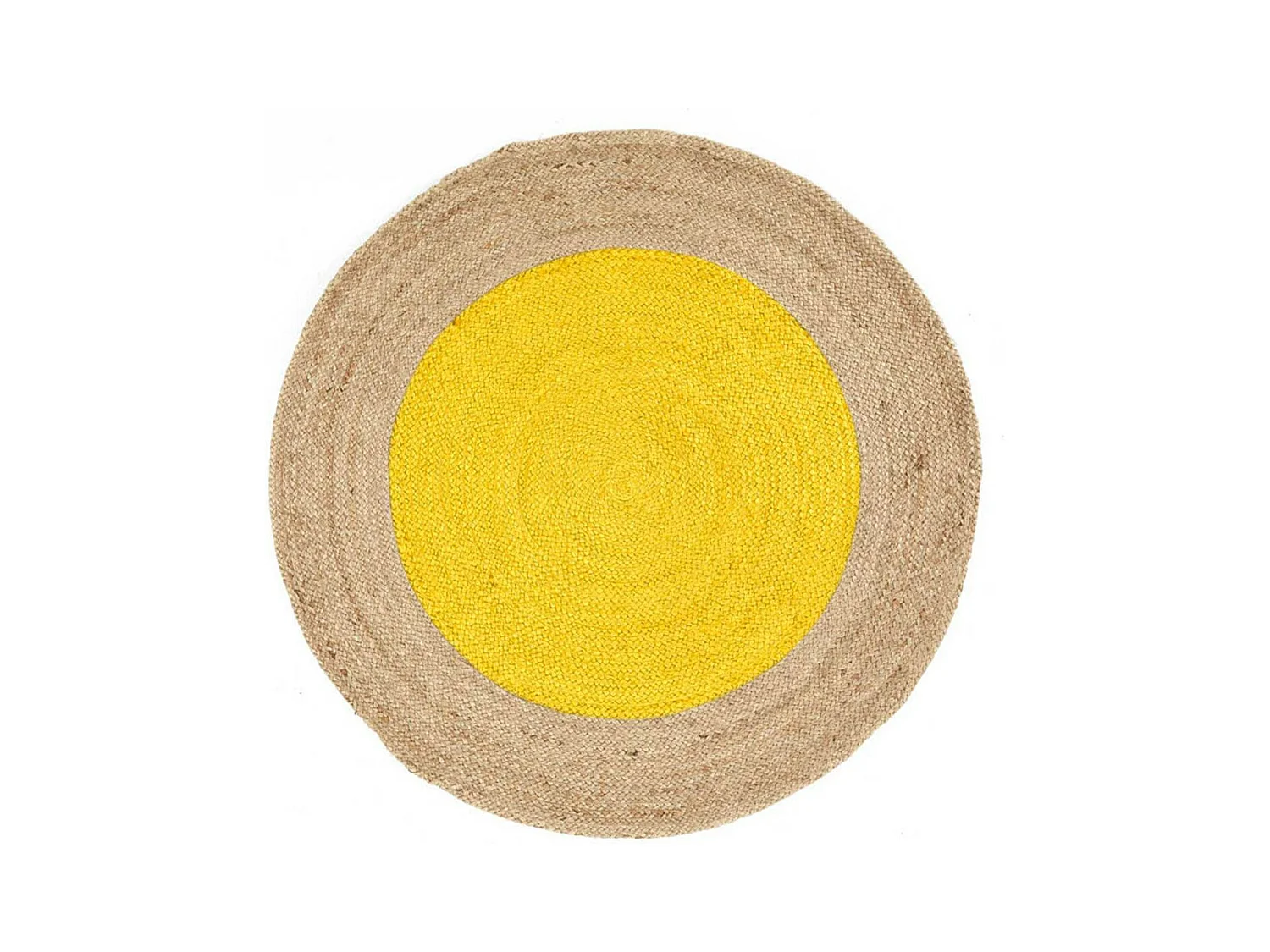Tapis Rond en Jute "Napoli" 120cm Jaune