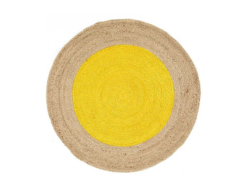 Tapis Rond en Jute "Napoli" 120cm Jaune