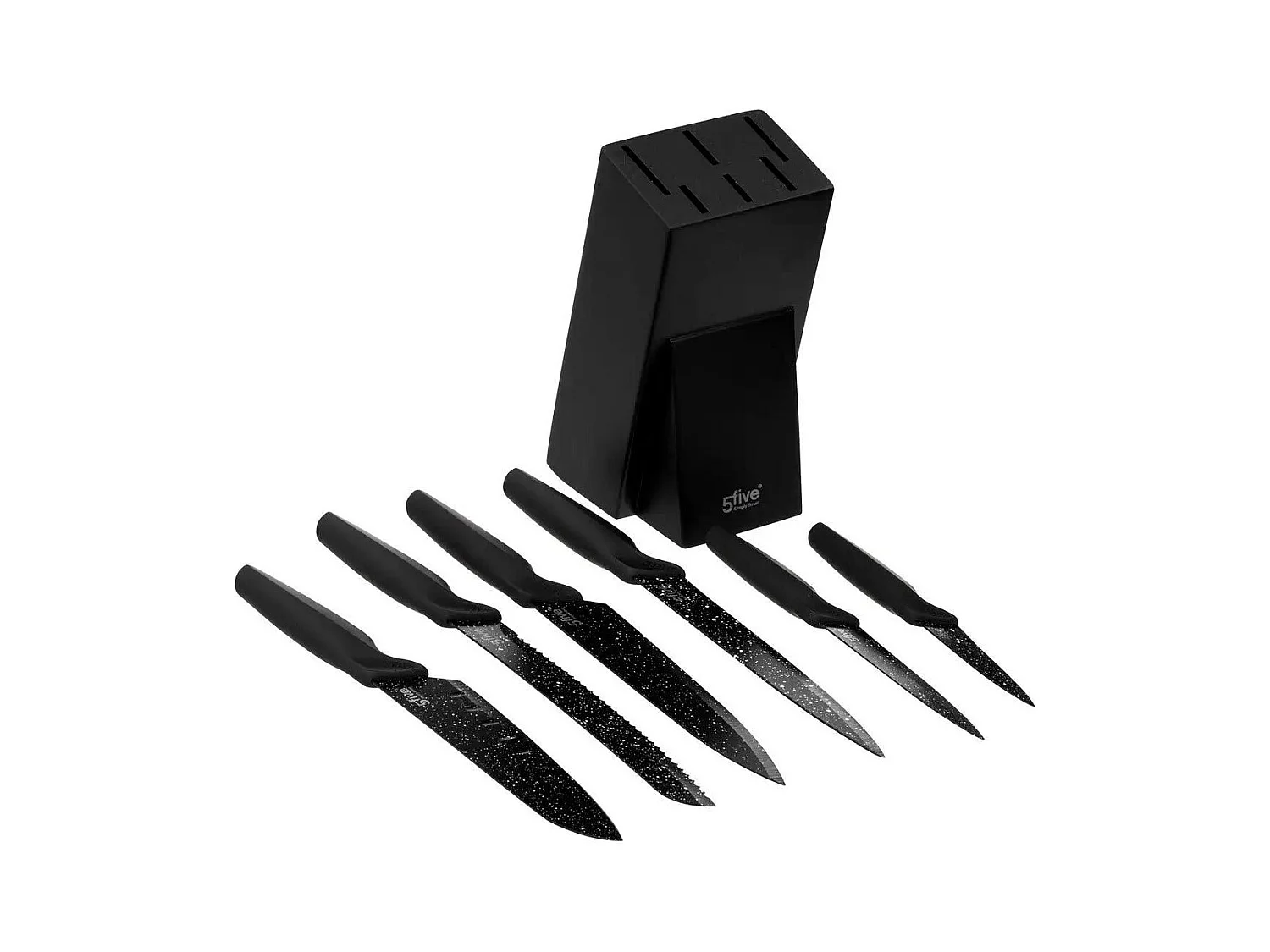 Bloc 6 Couteaux Design "Caractère" 34cm Noir