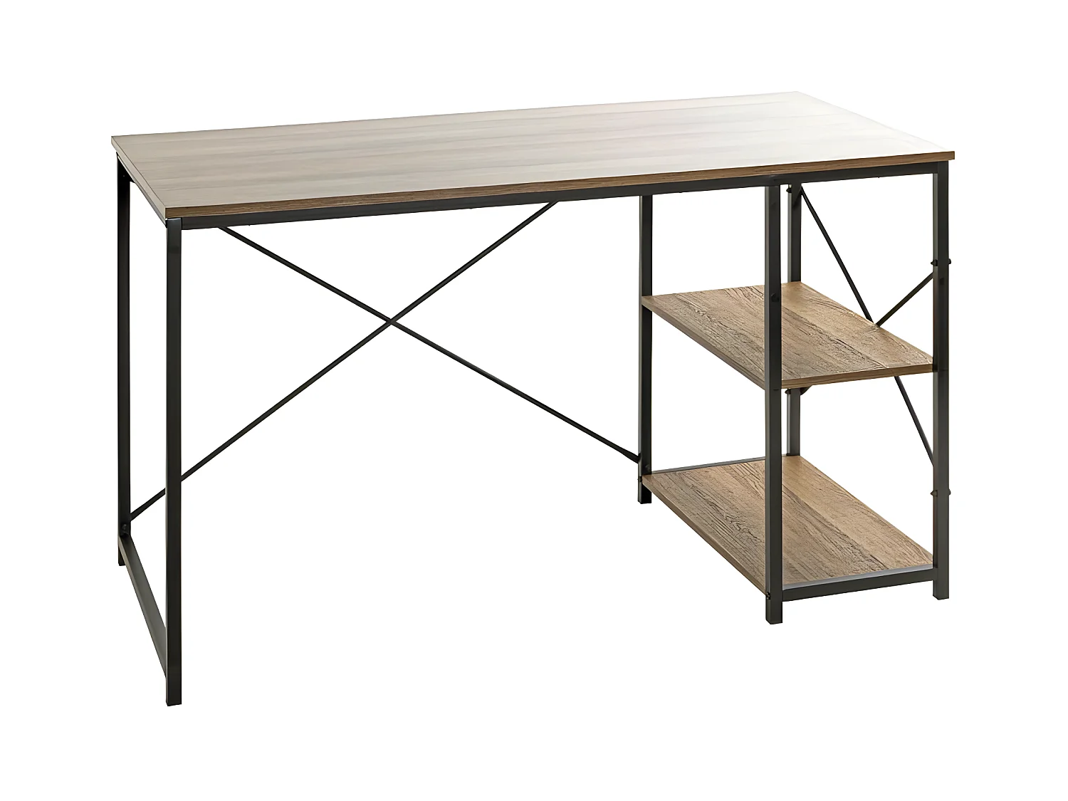 Bureau Design 2 Niches "Ademo" 120cm Chêne & Noir