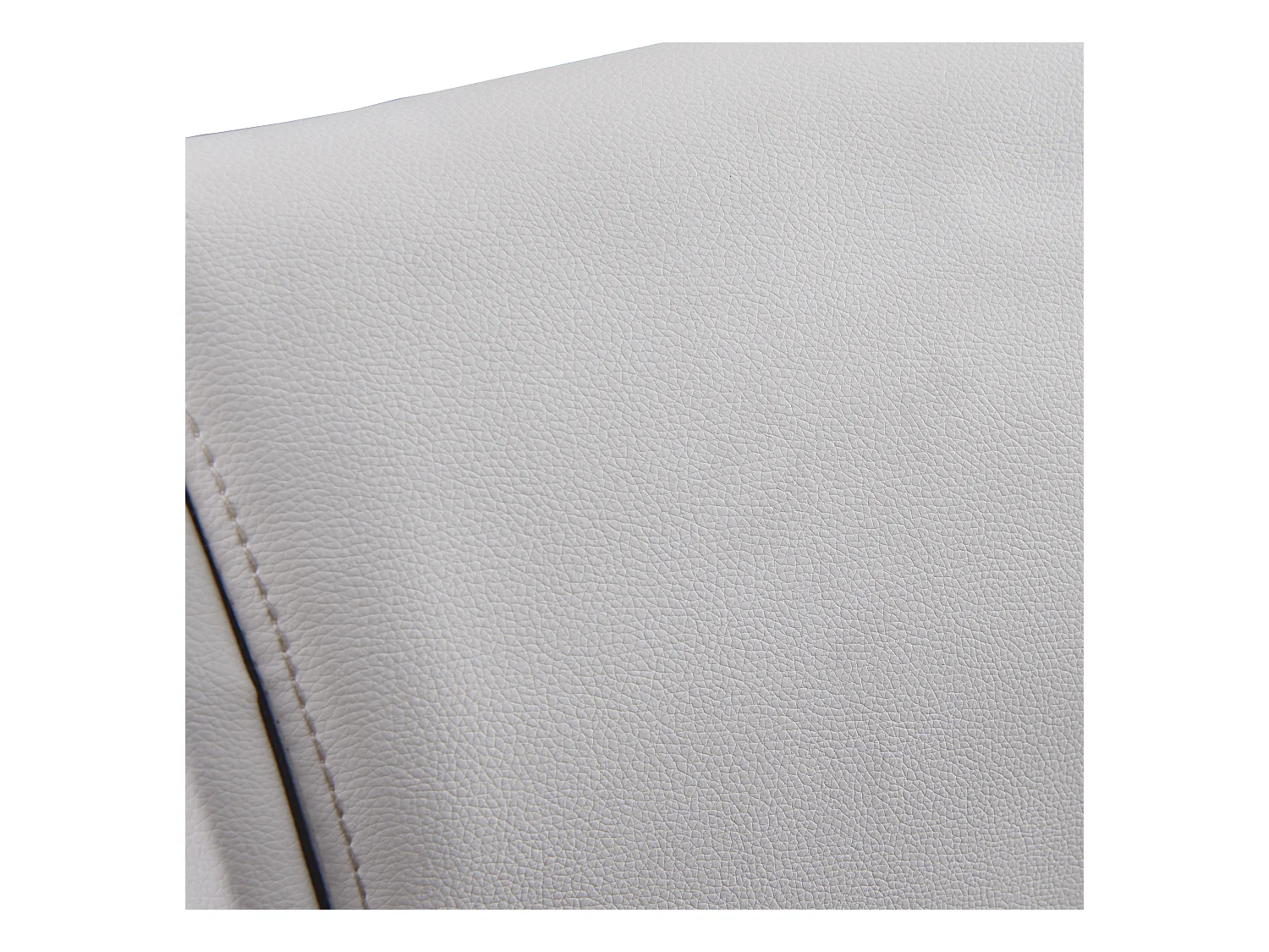 Lit double en similicuir 140x200cm avec LED et sommier à lattes - Blanc