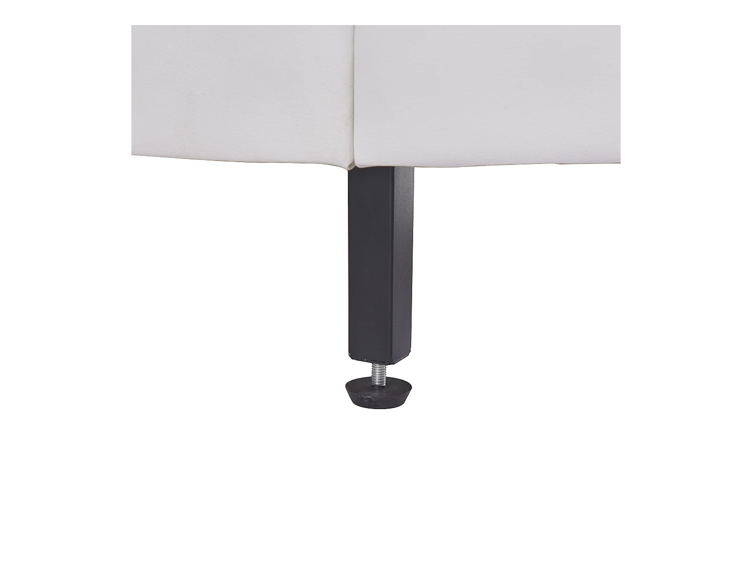 Lit double en similicuir 140x200cm avec LED et sommier à lattes - Blanc