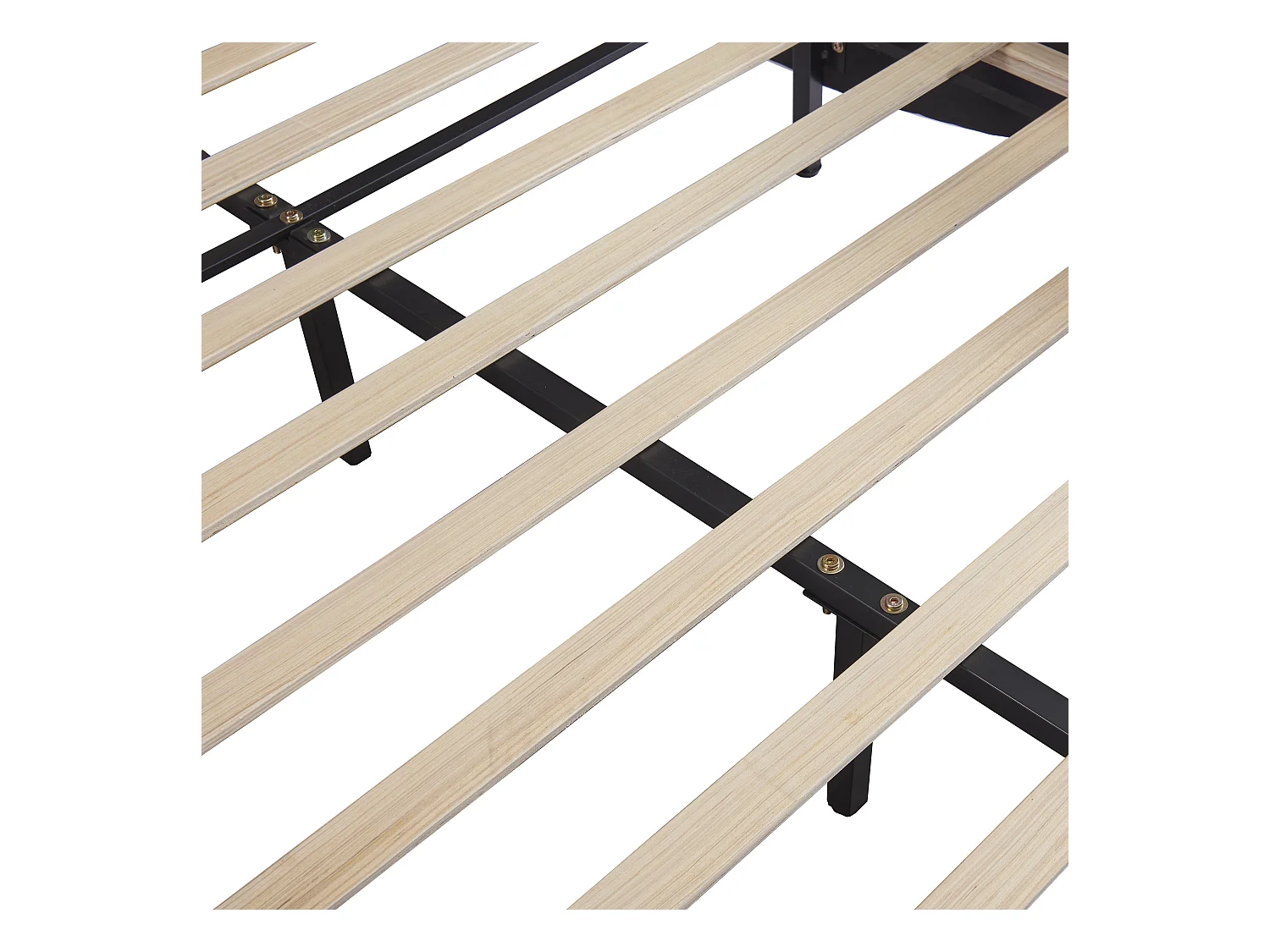 Lit double en similicuir 140x200cm avec LED et sommier à lattes - Blanc