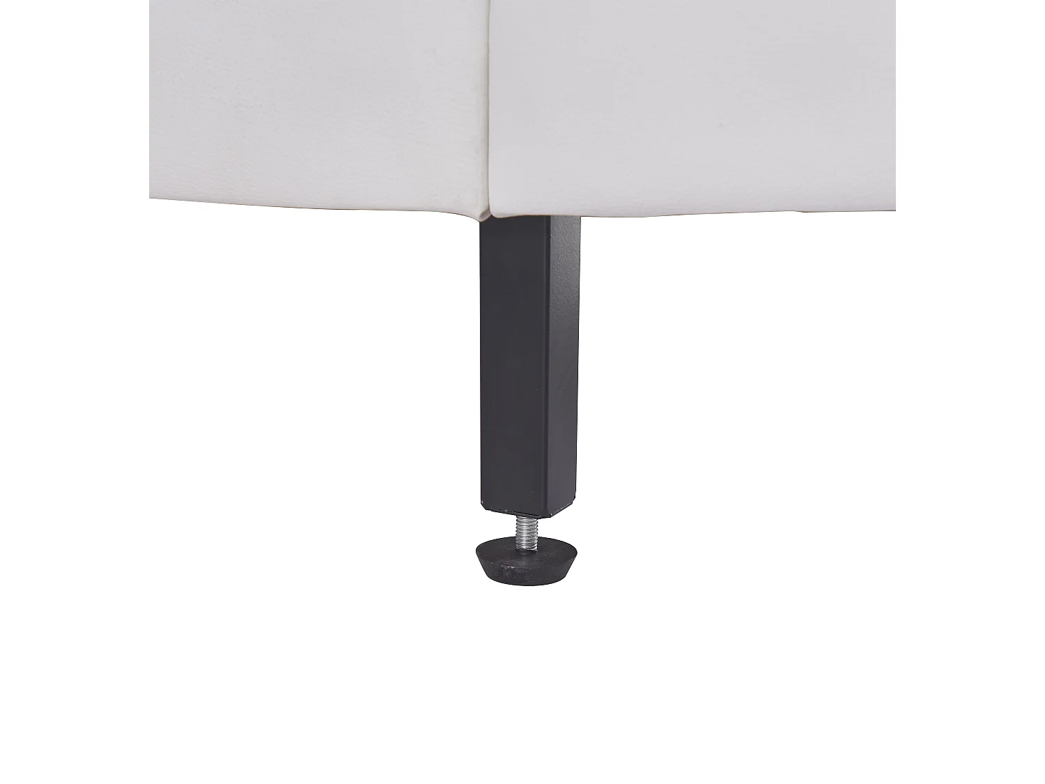 Lit double en similicuir 140x200cm avec LED et sommier à lattes - Blanc