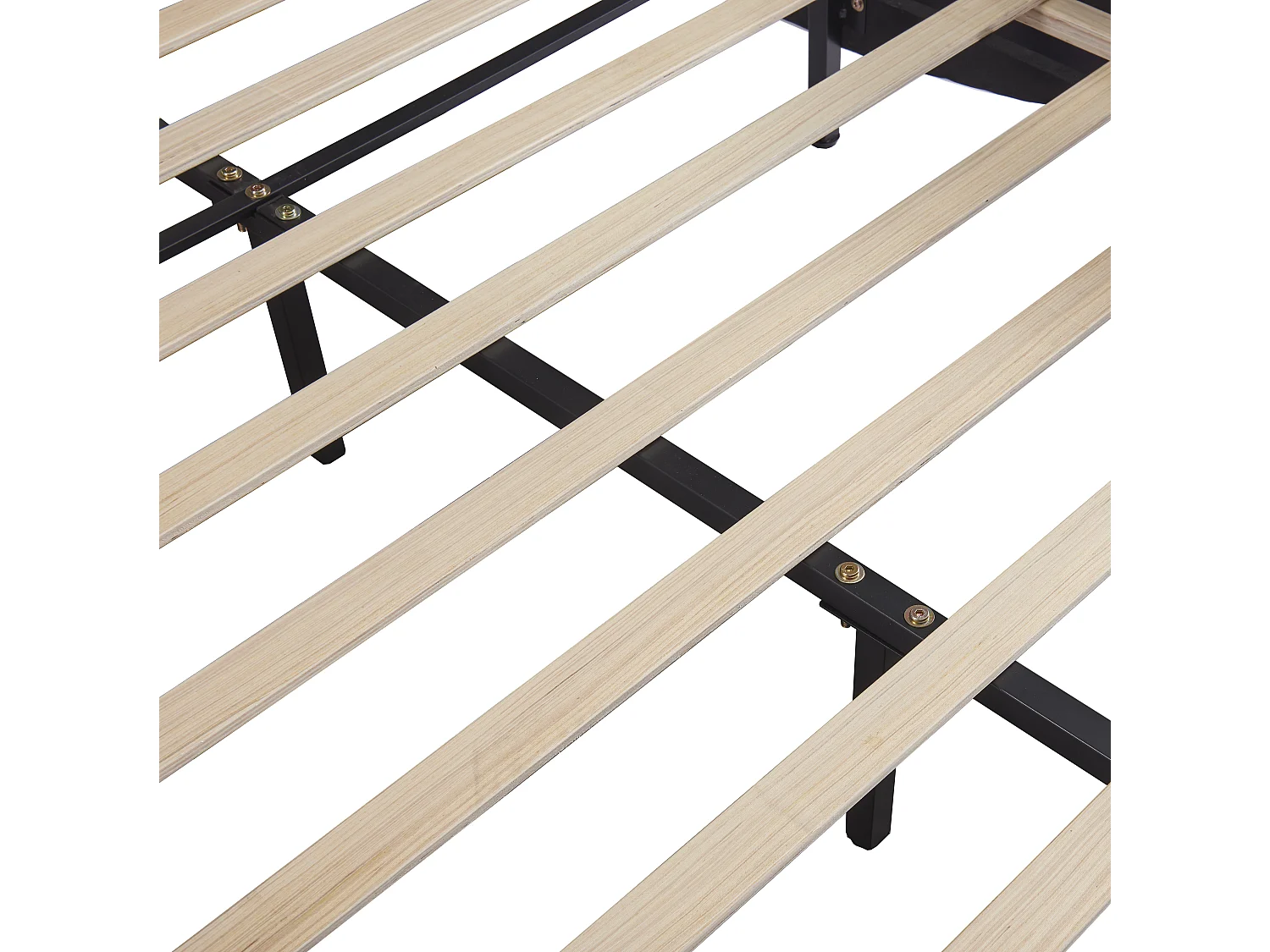 Lit double en similicuir 140x200cm avec LED et sommier à lattes - Blanc