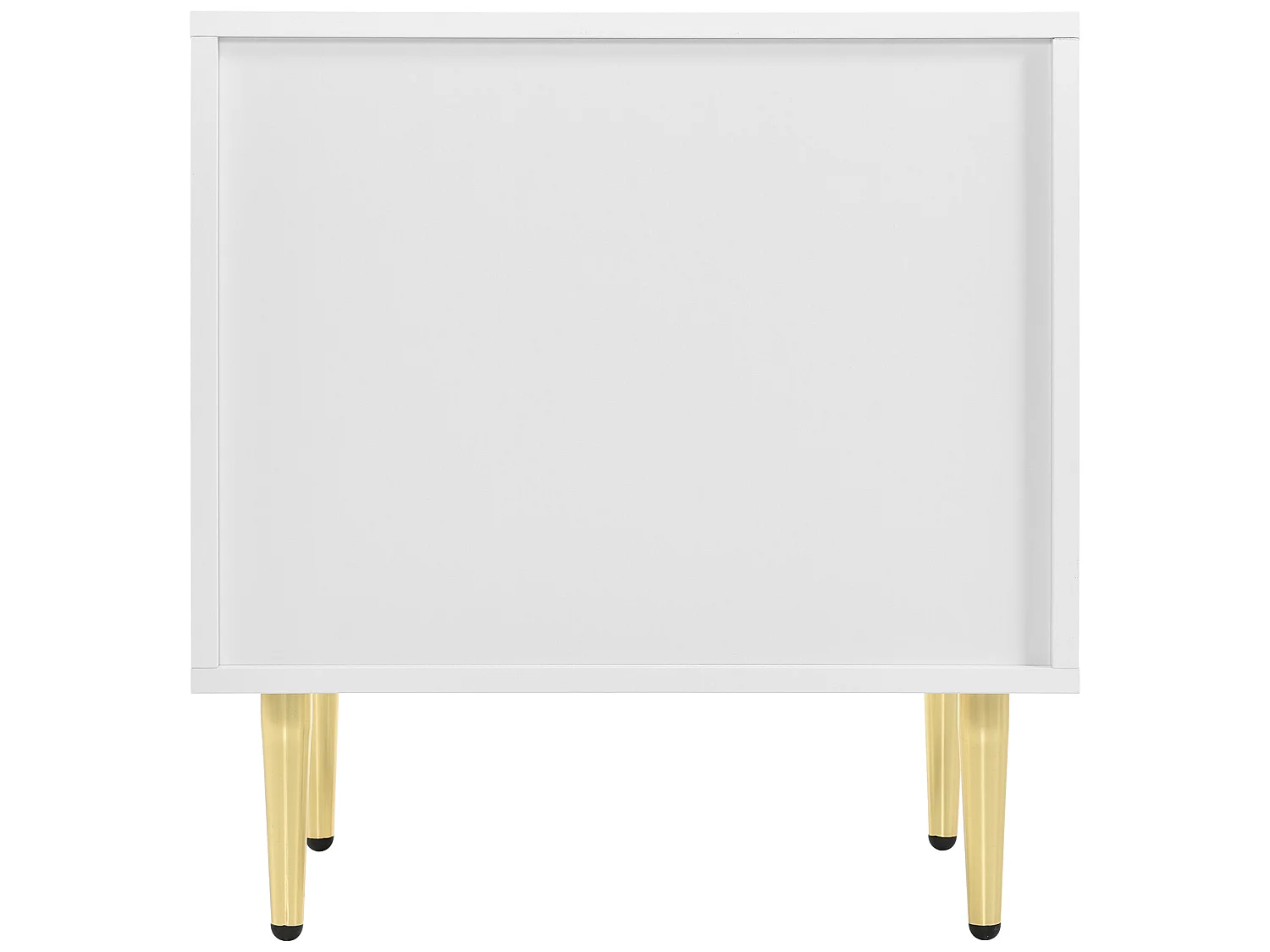 Lot de 2 Tables de chevet avec 2 tiroirs - décorée de motif fleuri - Blanc