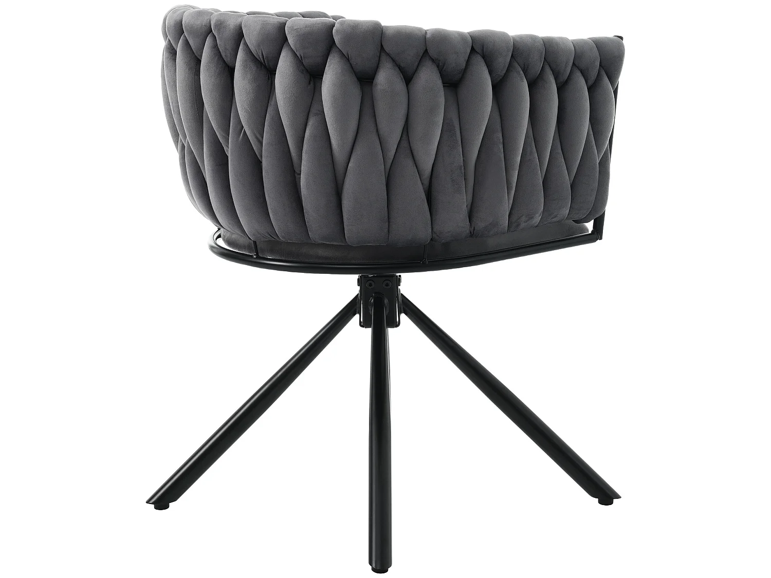 Sedia girevole in velluto con braccioli - gambe in metallo - Grigio