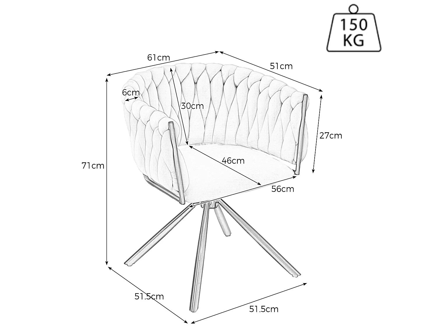 Set van 2 Fluwelen draaistoelen met armleuningen - metalen poten - Grijs