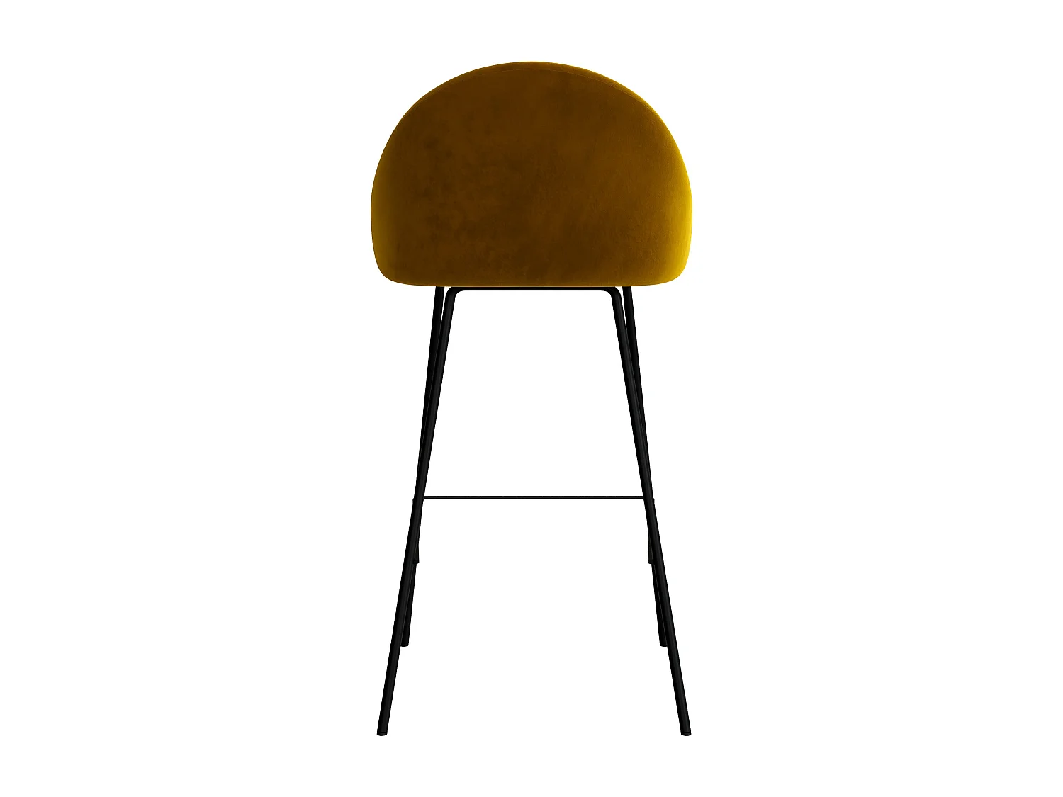 Lot de 2 chaises de bar en velours jaune 75 cm - Misty