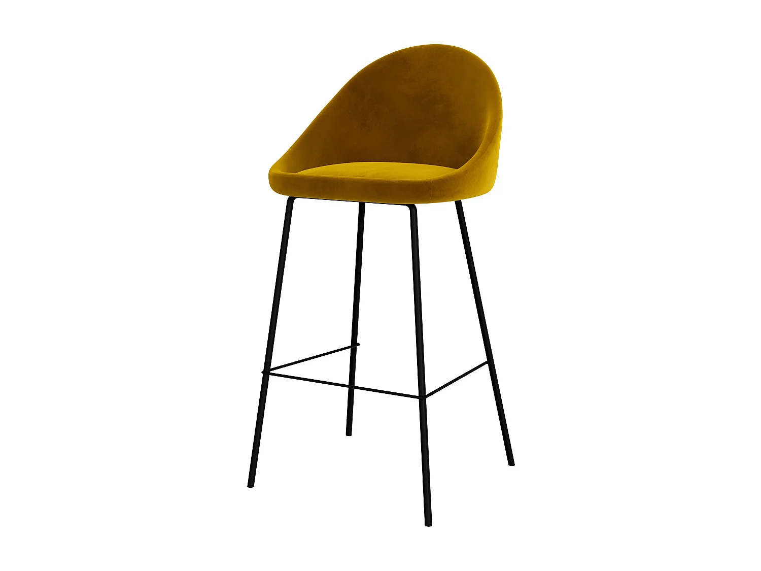 Lot de 2 chaises de bar en velours jaune 75 cm - Misty