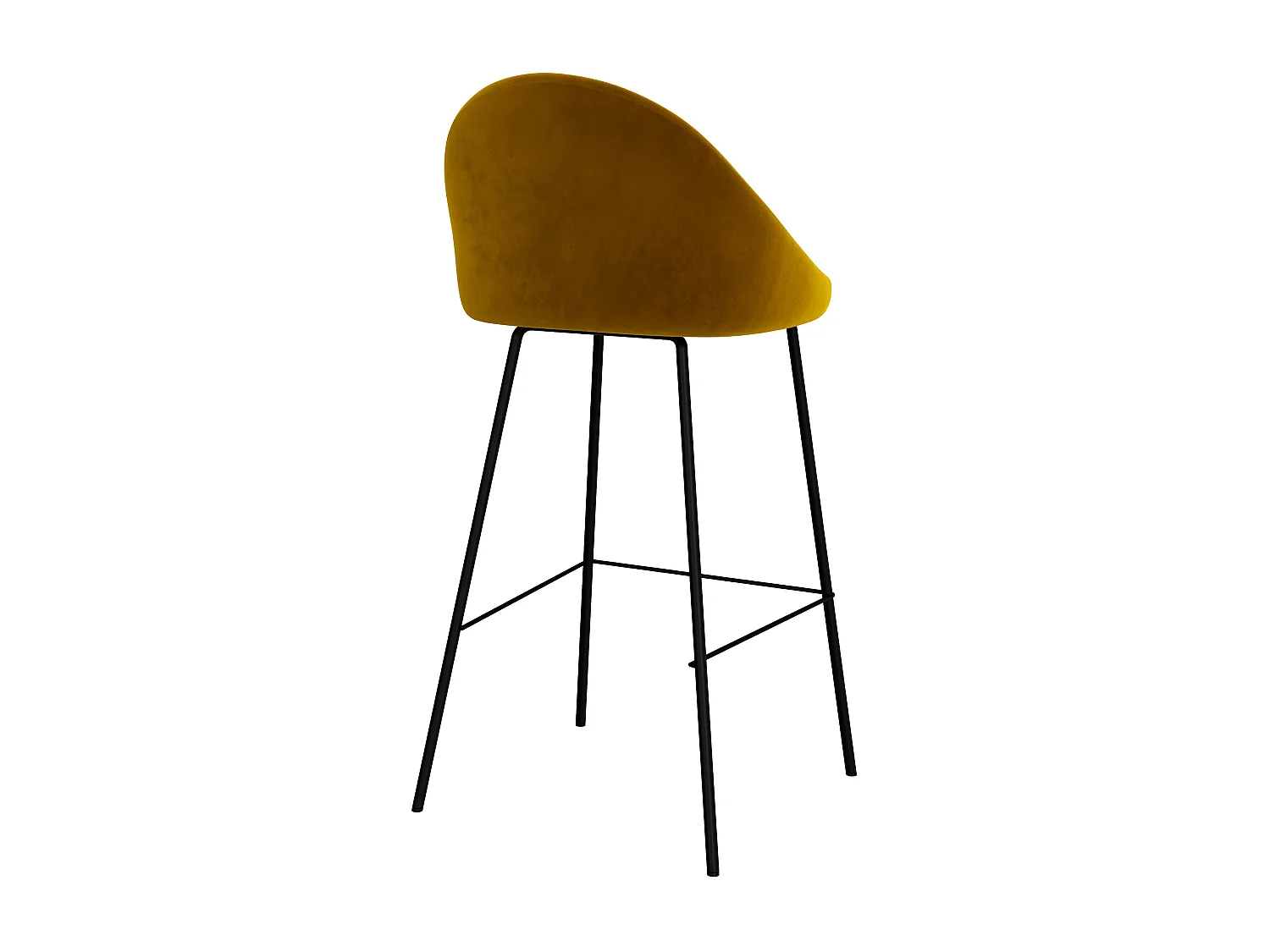 Lot de 2 chaises de bar en velours jaune 75 cm - Misty