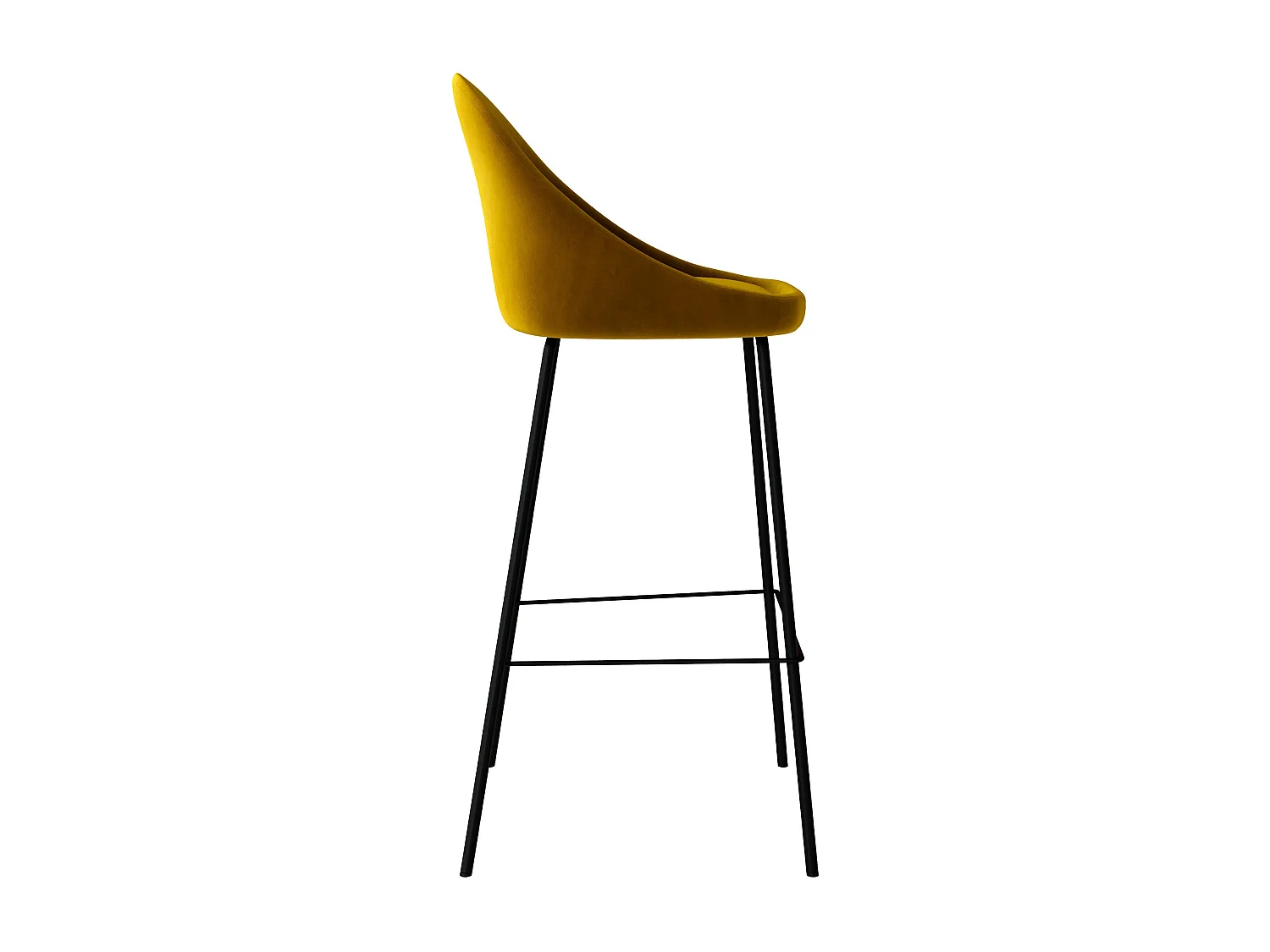 Lot de 2 chaises de bar en velours jaune 75 cm - Misty