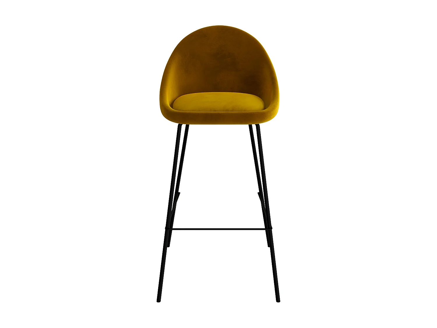 Lot de 2 chaises de bar en velours jaune 75 cm - Misty