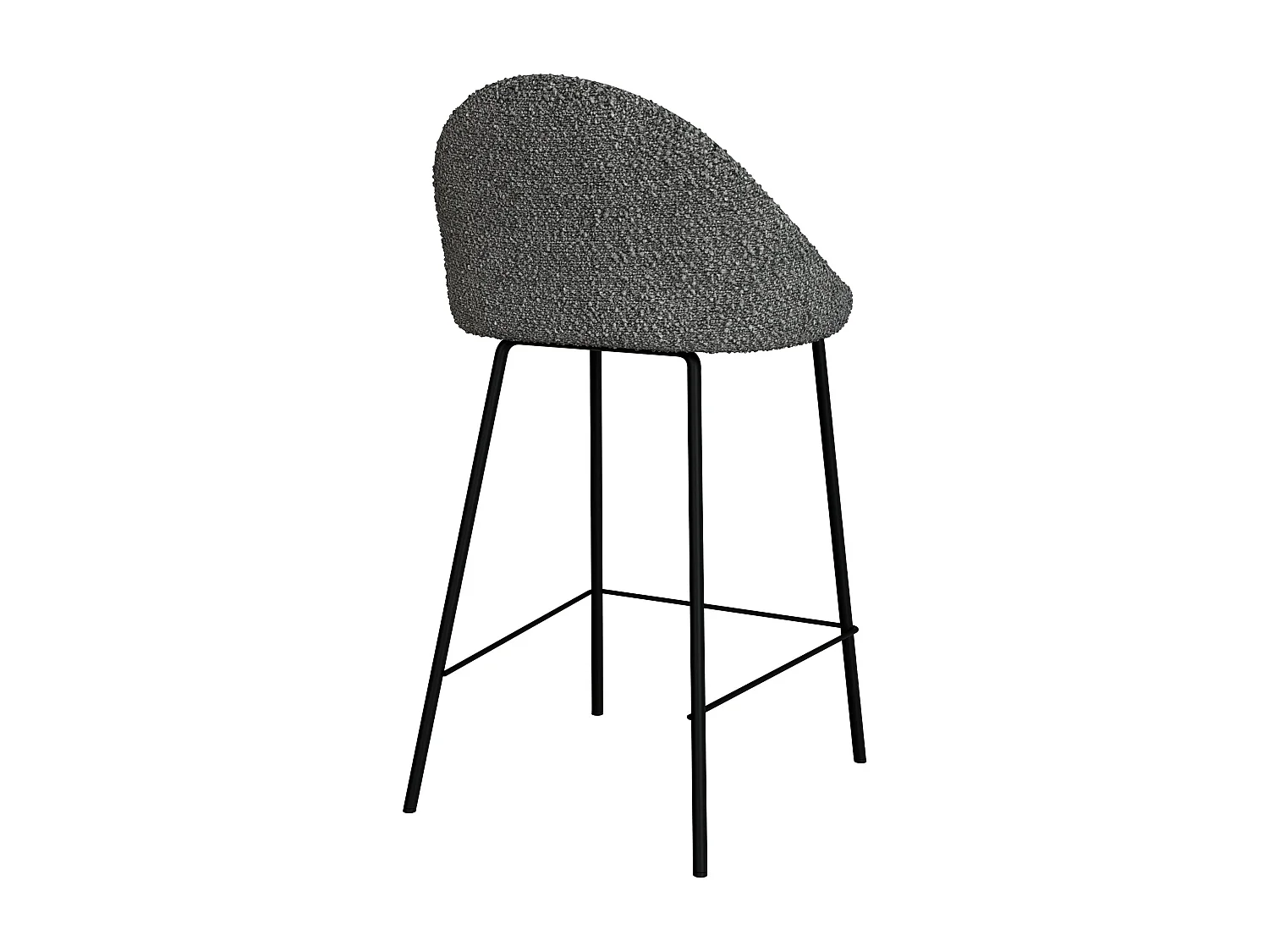 Set di 2 sedie per isola centrale in tessuto grigio 65 cm - Misty