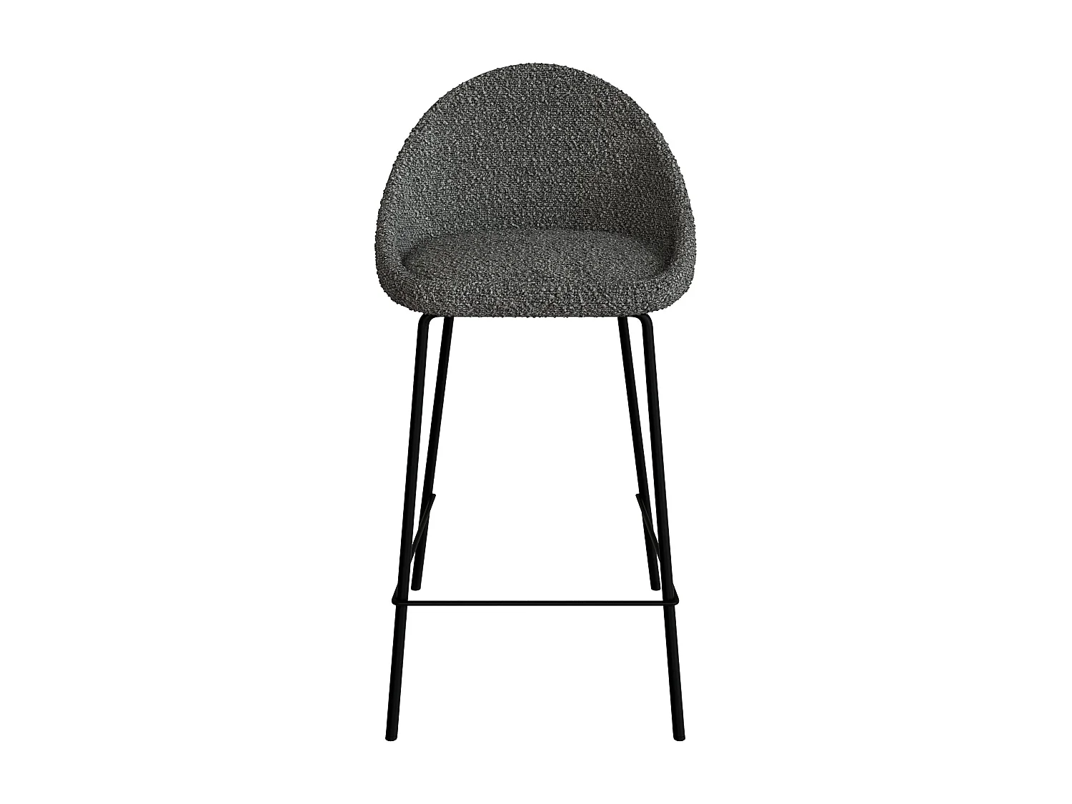 Set de 2 sillas para isla de cocina en tela gris 65 cm - Misty