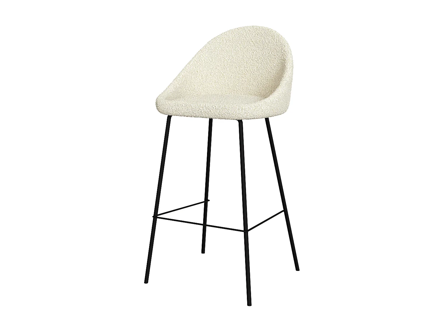 Set de 2 sillas de bar de media altura en tela beige 75 cm - Misty