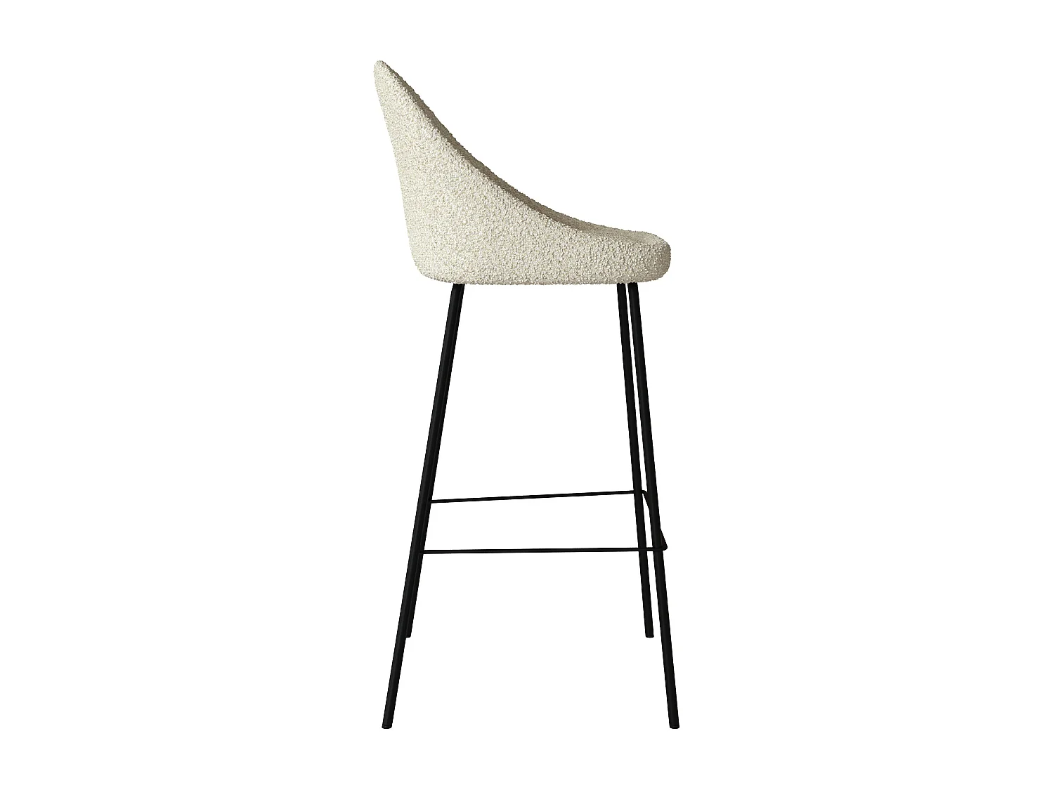 Set de 2 sillas de bar de media altura en tela beige 75 cm - Misty