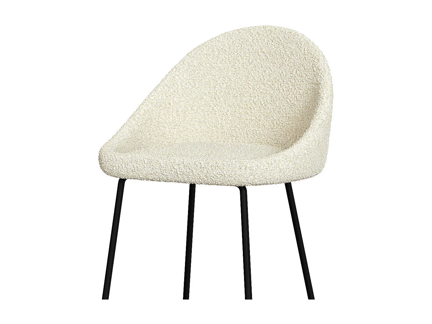 Set de 2 sillas de bar de media altura en tela beige 75 cm - Misty