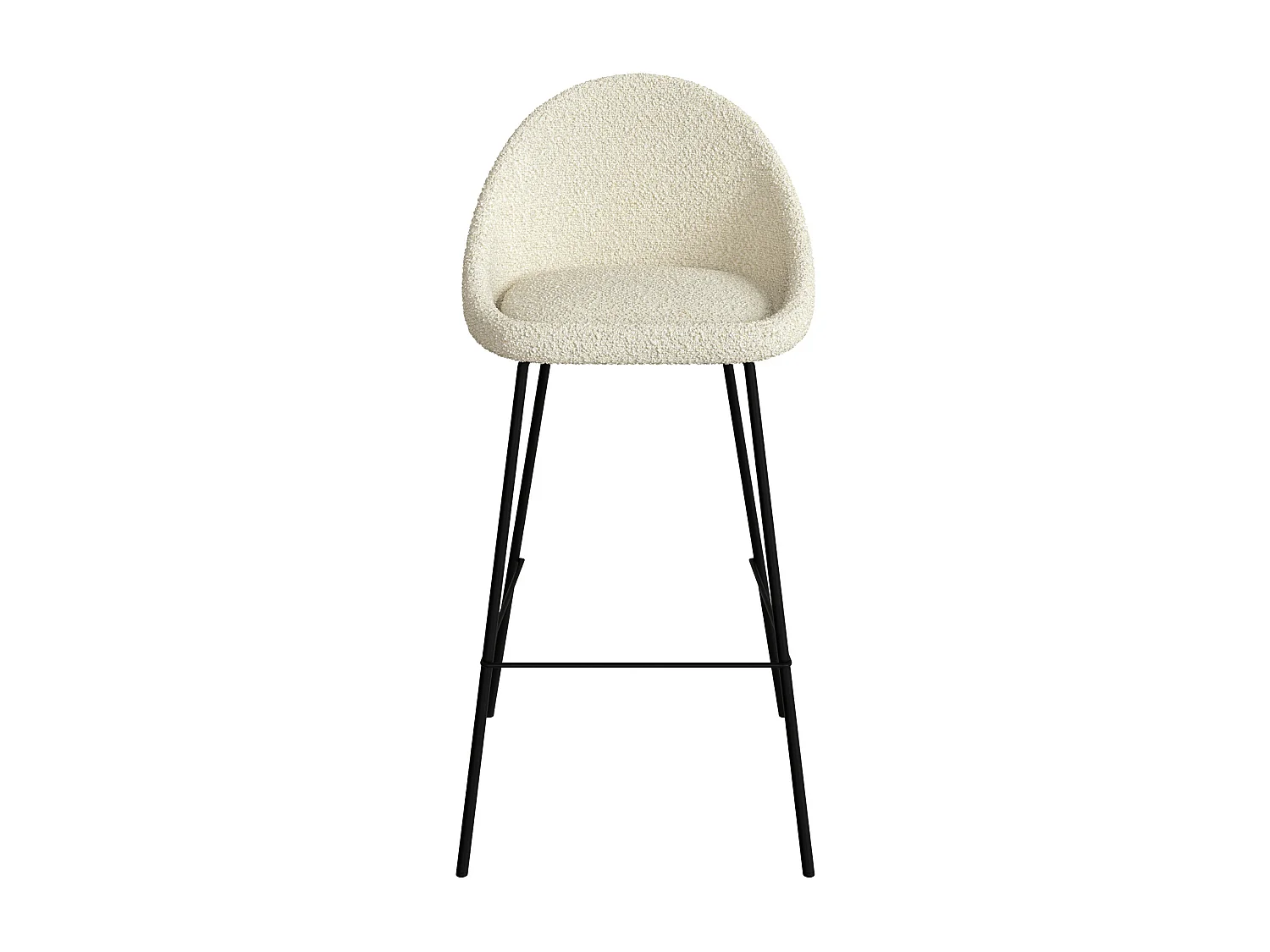 Set de 2 sillas de bar de media altura en tela beige 75 cm - Misty
