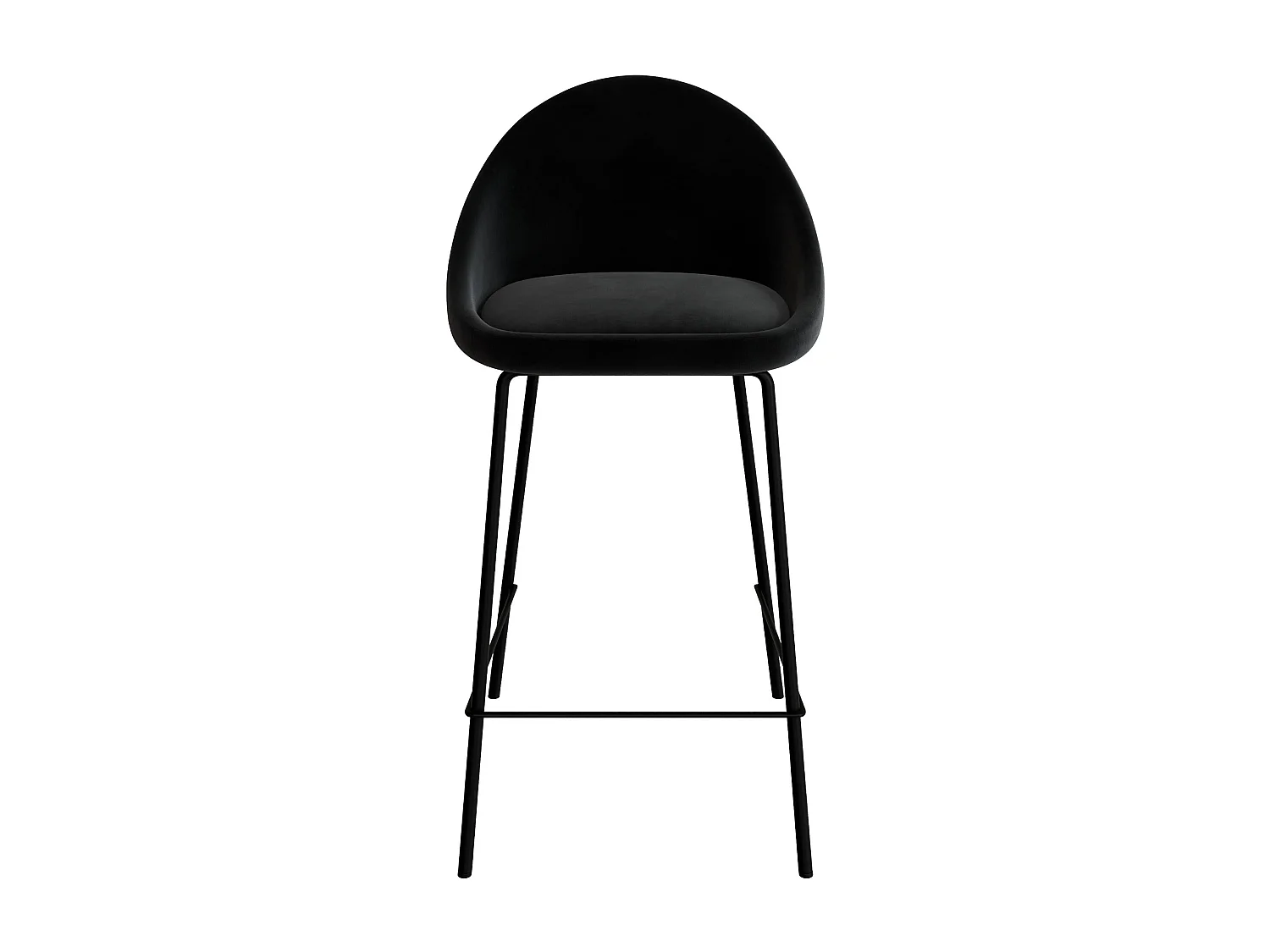 Set de 2 sillas para isla de cocina en terciopelo negro 65 cm - Misty