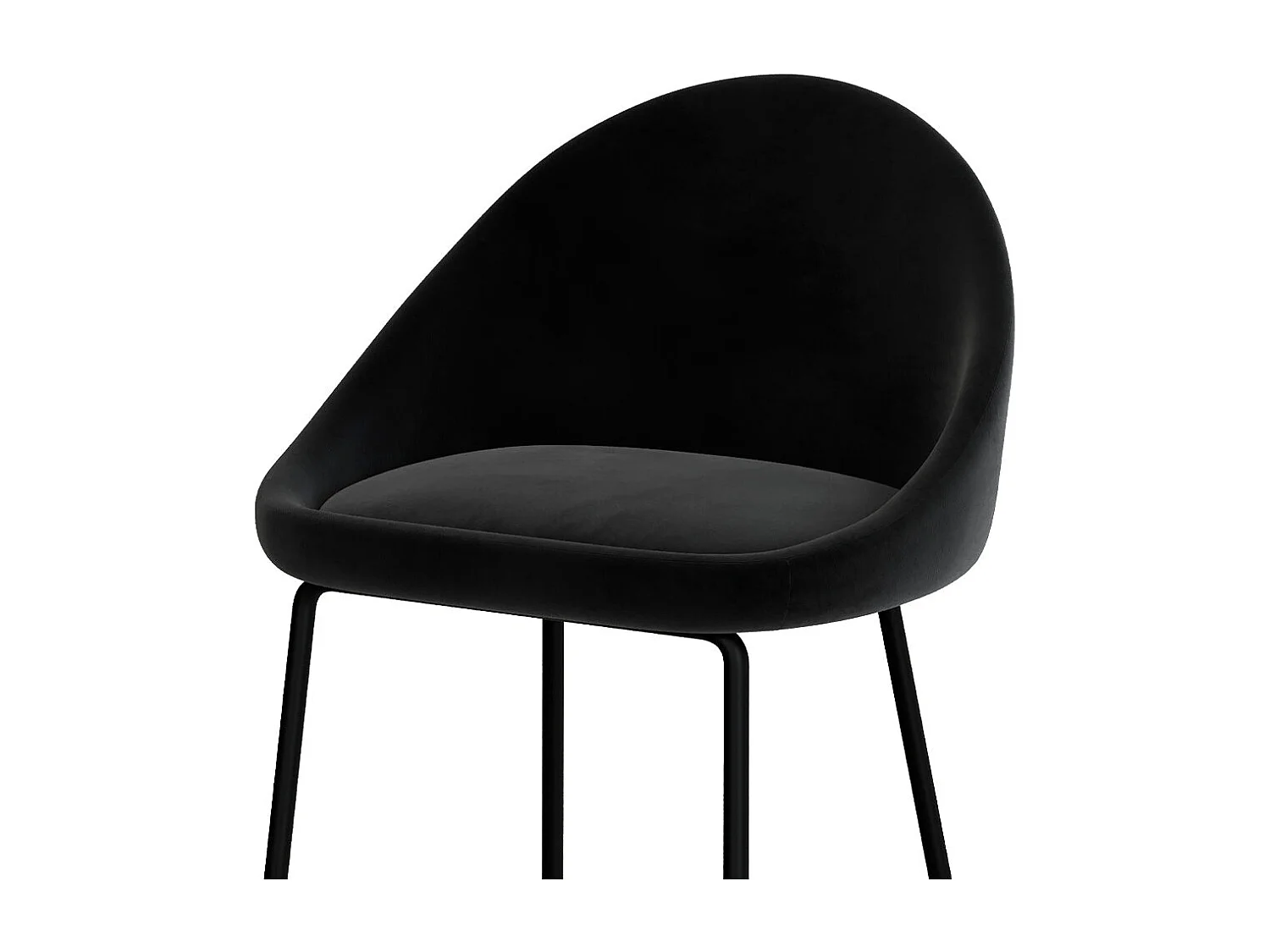 Lot de 2 chaises pour îlot central 65 cm en velours noir - Misty