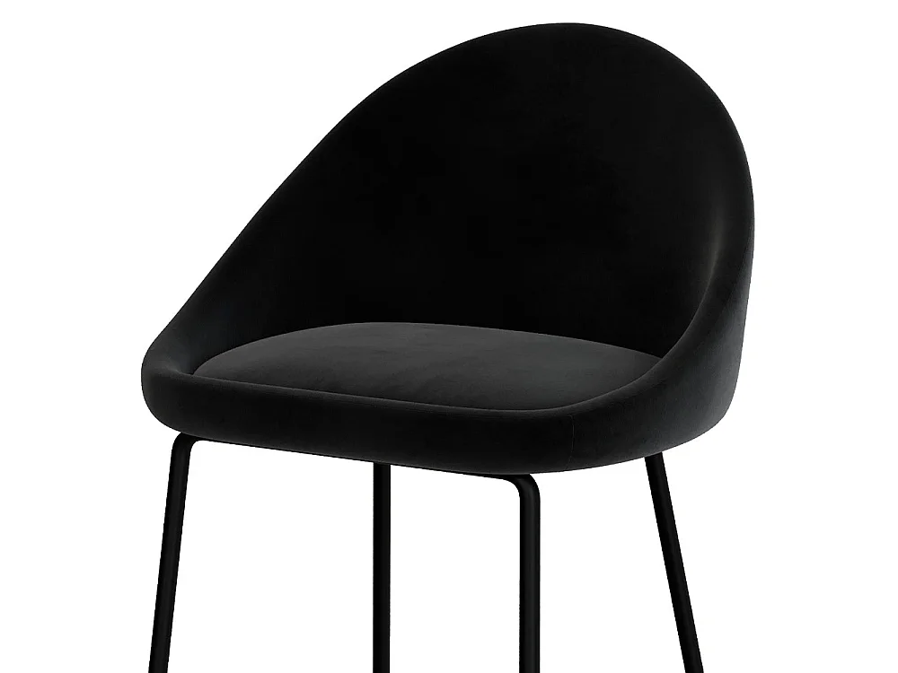 Set de 2 sillas para isla de cocina en terciopelo negro 65 cm - Misty