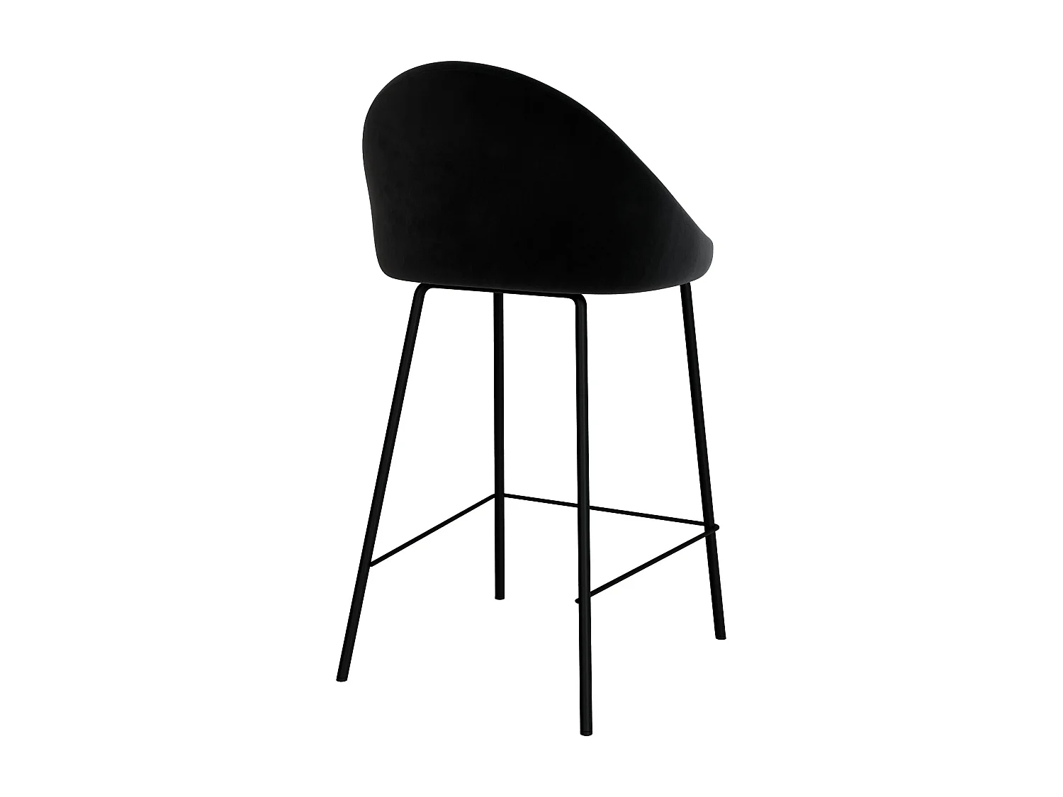 Set de 2 sillas para isla de cocina en terciopelo negro 65 cm - Misty