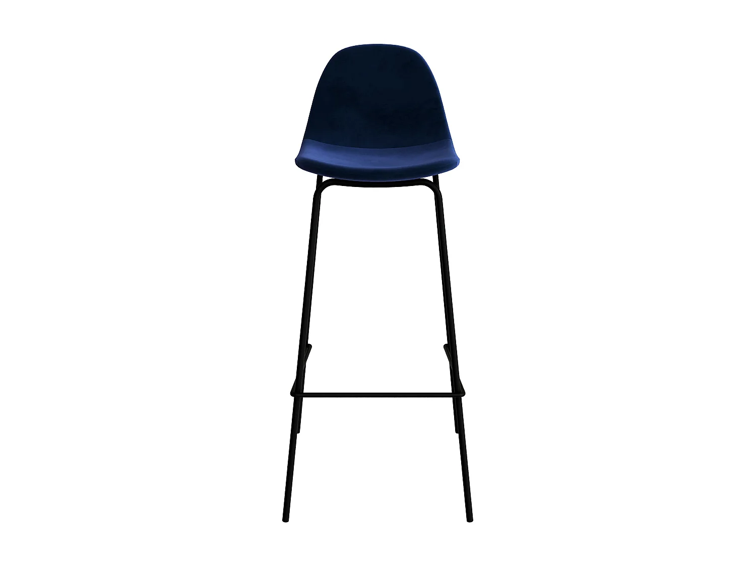 Lot de 2 chaises de bar en velours bleu foncé 75 cm - Henrik