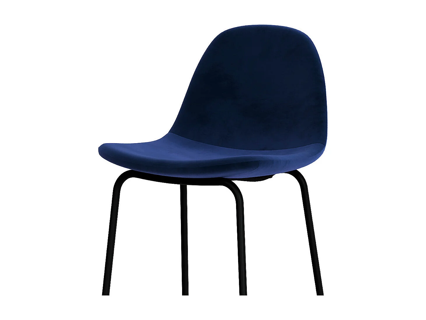 Lot de 2 chaises de bar en velours bleu foncé 75 cm - Henrik