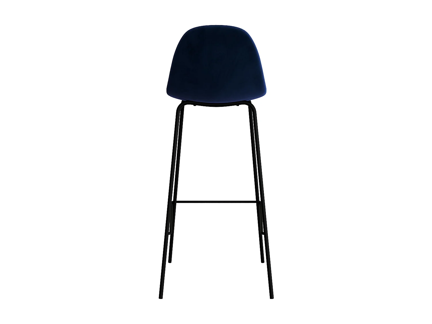 Lot de 2 chaises de bar en velours bleu foncé 75 cm - Henrik