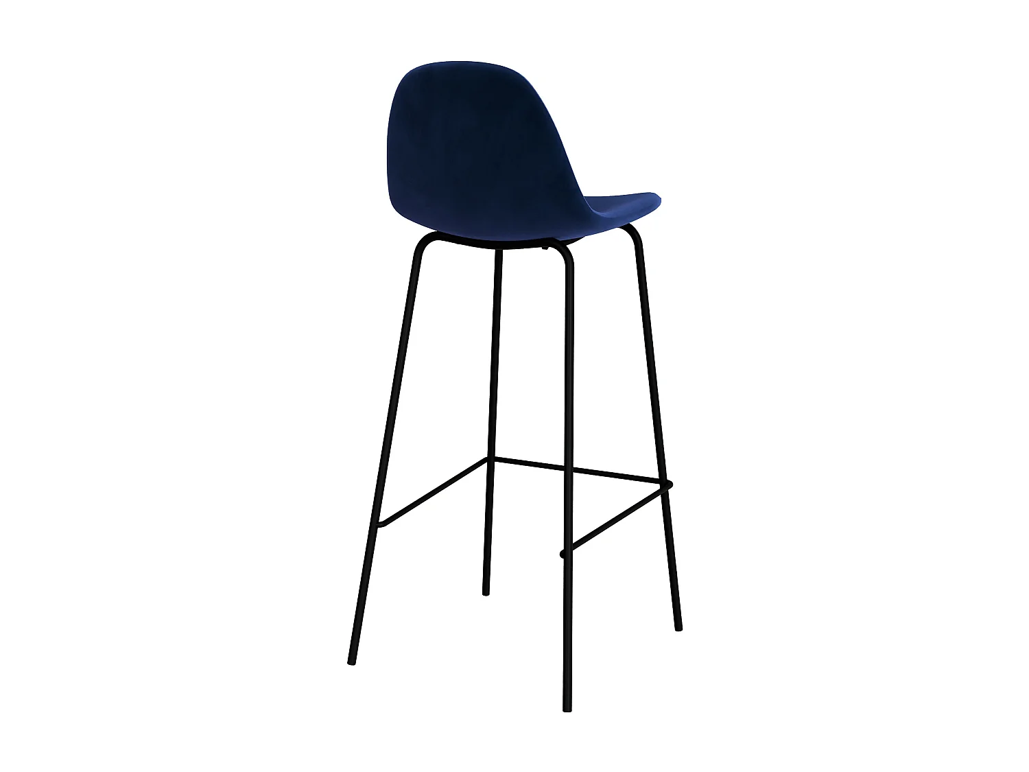 Lot de 2 chaises de bar en velours bleu foncé 75 cm - Henrik