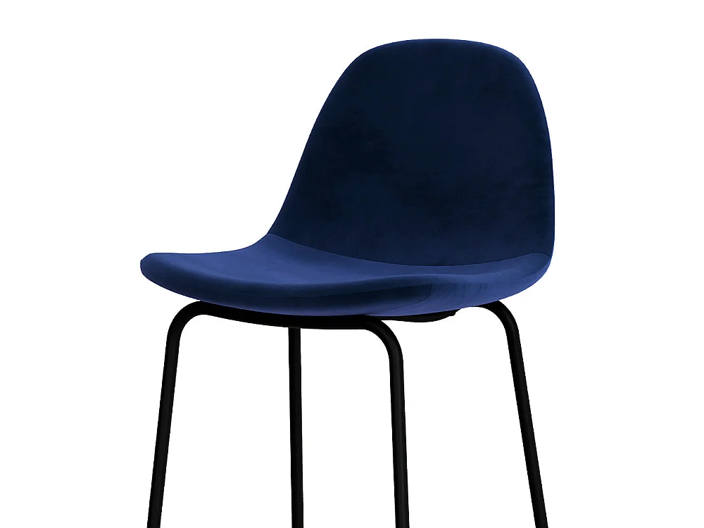Set de 2 sillas de bar en terciopelo azul oscuro 75 cm - Henrik