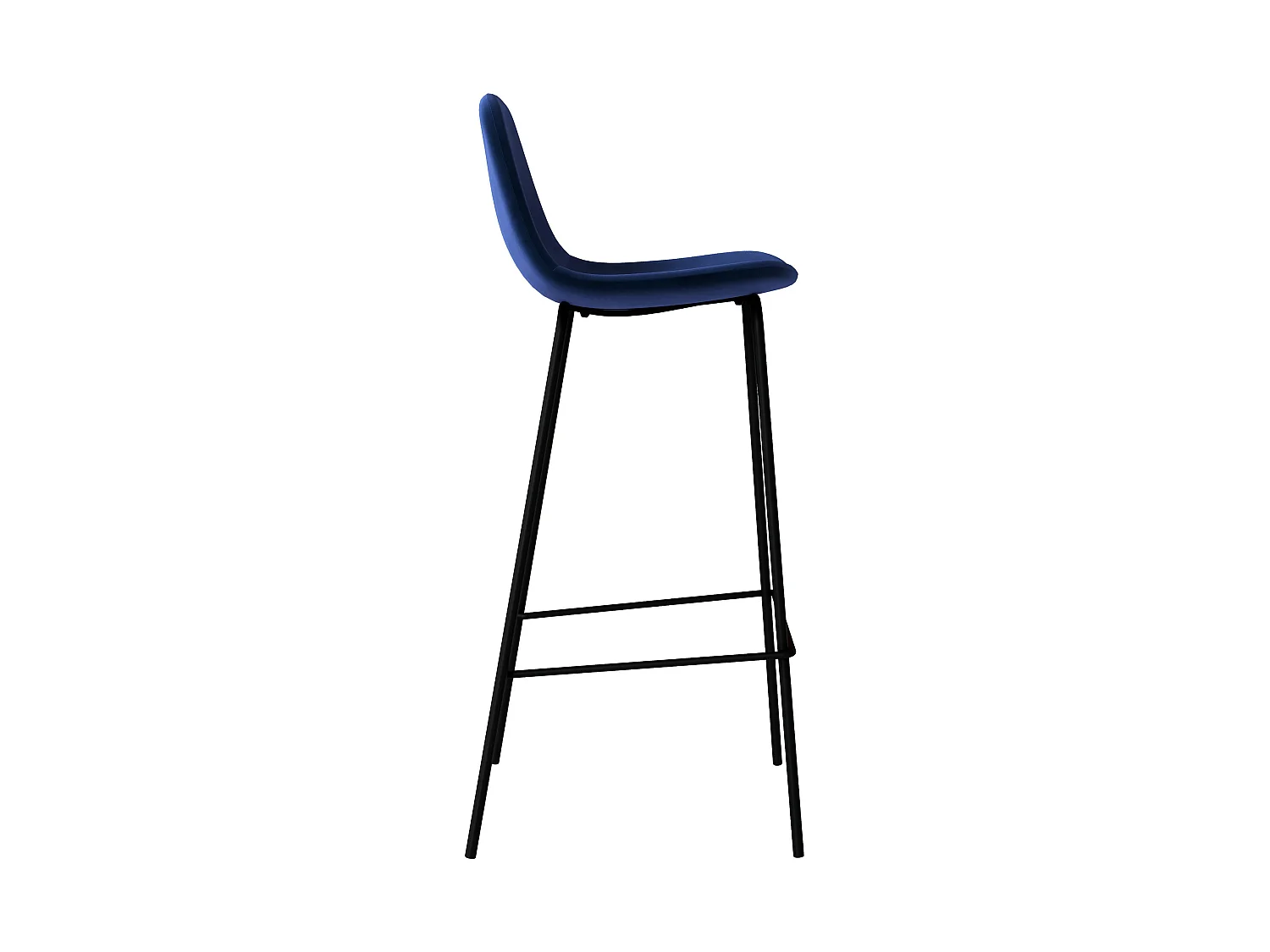 Set de 2 sillas de bar en terciopelo azul oscuro 75 cm - Henrik