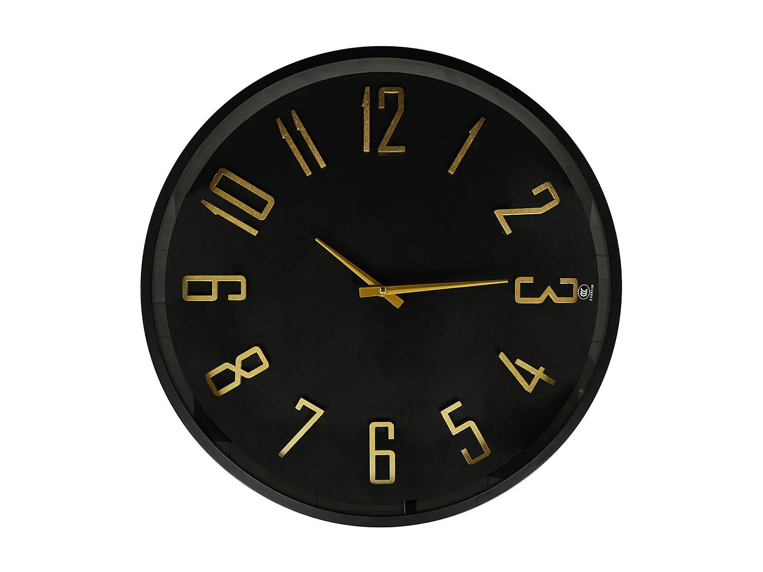 ORLAR - Table d'Appoint Horloge Silencieuse Ø50cm Noir et Or