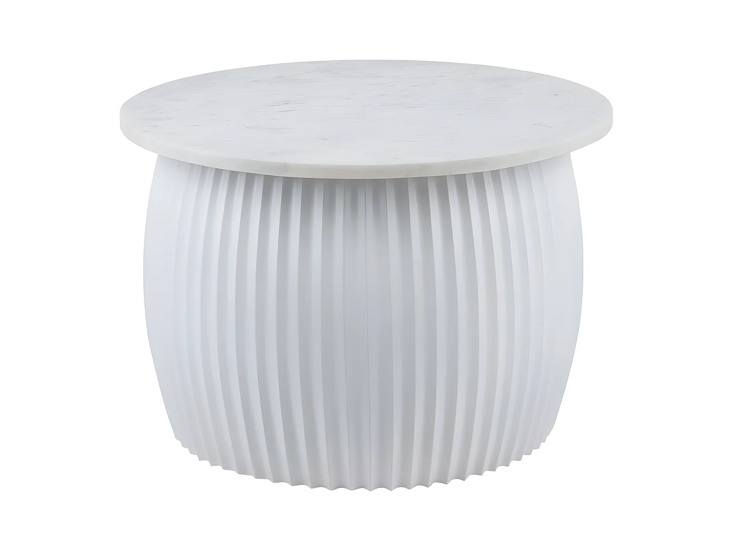 Luscious - Table d'appoint en marbre et métal ø52cm - Couleur - Blanc