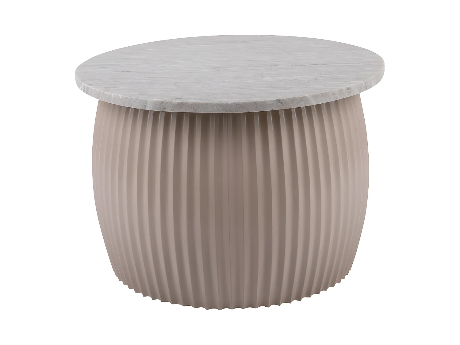 Luscious - Table d'appoint en marbre et métal ø52cm - Couleur - Beige