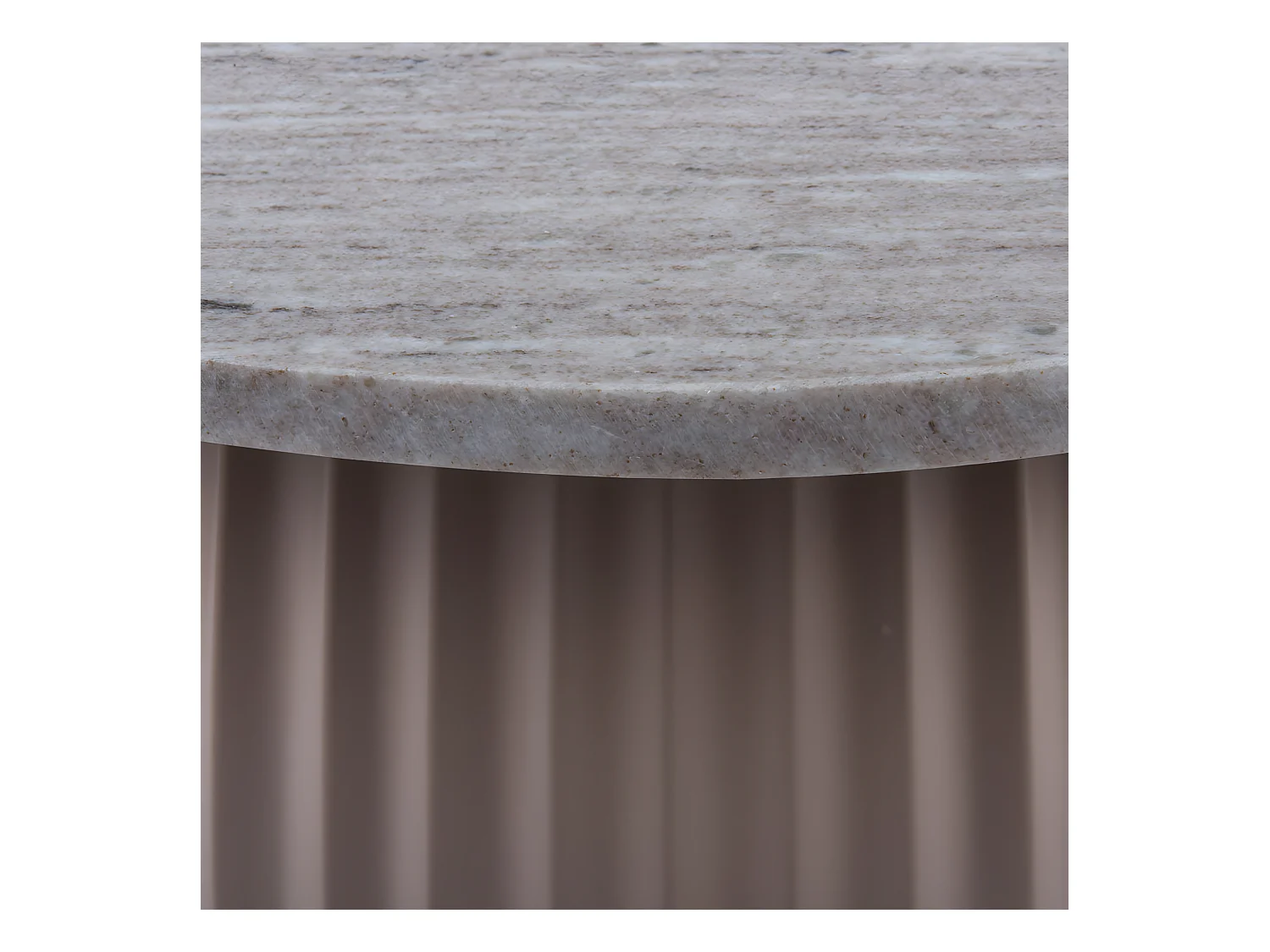 Luscious - Table d'appoint en marbre et métal ø52cm - Couleur - Beige