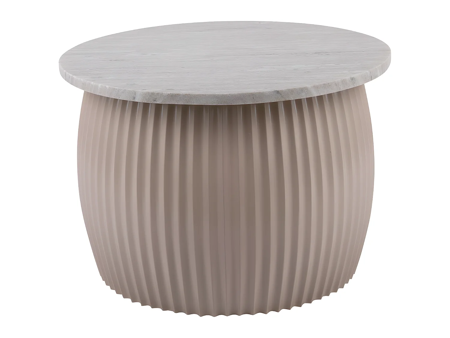 Luscious - Table d'appoint en marbre et métal ø52cm - Couleur - Beige