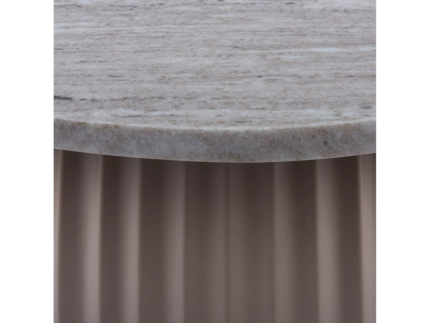 Luscious - Table d'appoint en marbre et métal ø52cm - Couleur - Beige