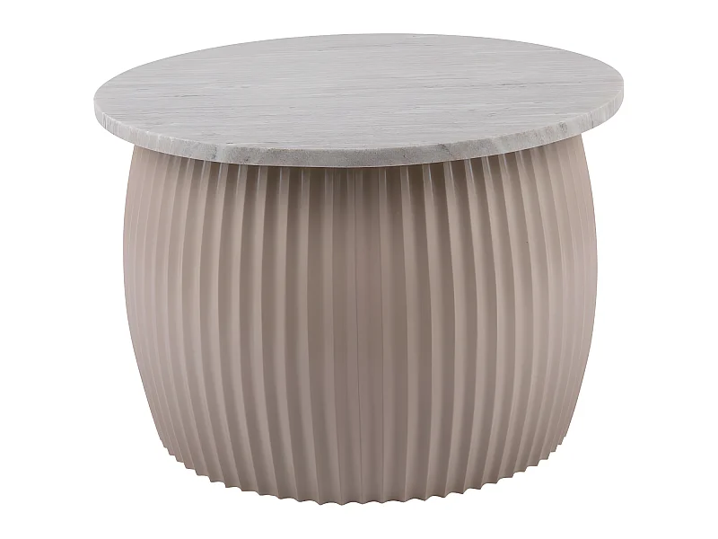 Luscious - Table d'appoint en marbre et métal ø52cm - Couleur - Beige