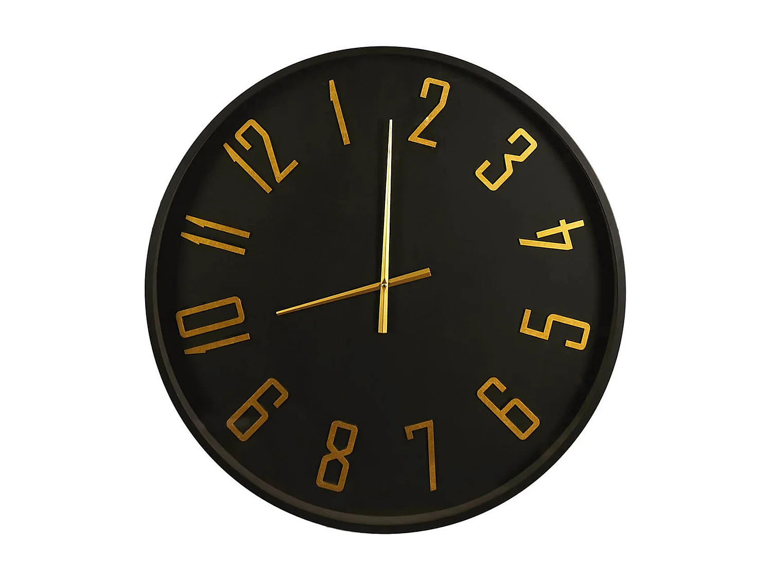 ORLAR - Table d'Appoint Horloge Silencieuse Ø70cm Noir et Or