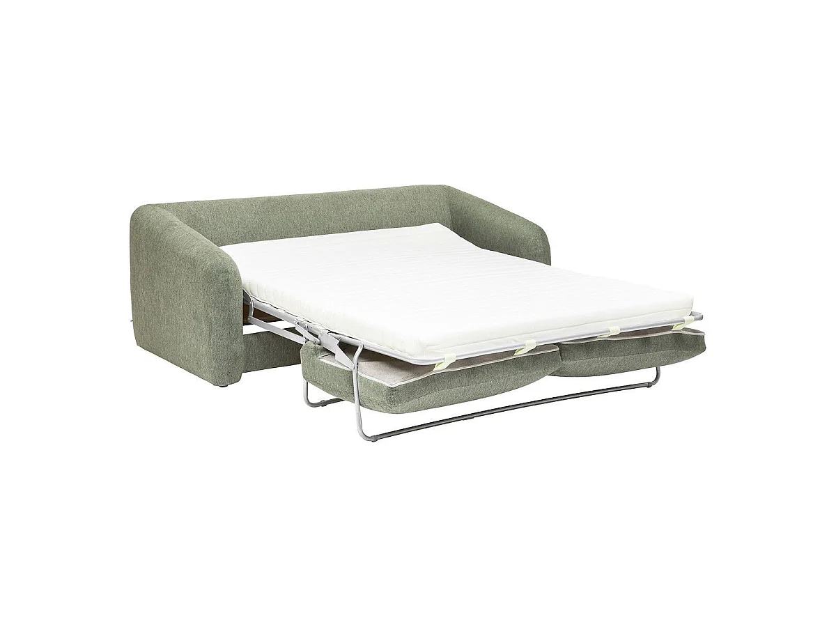 Canapé convertible express 3 places en simili cuir vert GUPPY